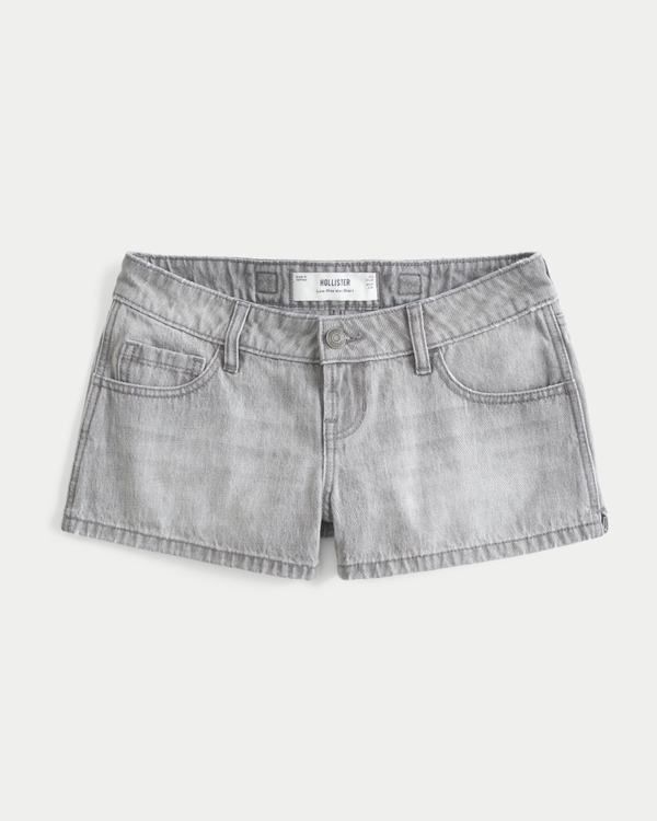 Hollister Andi Adjustable Mini Jean Shorts, Grey Wash view 1