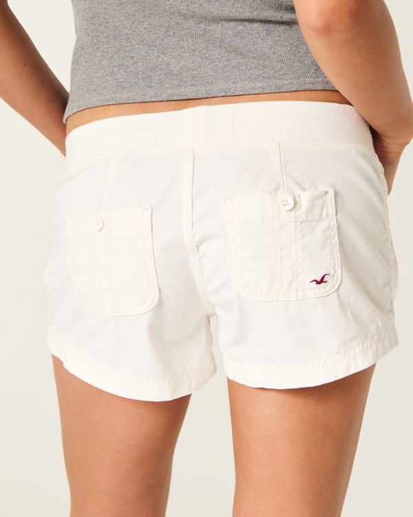 Hollister Remi Low-Rise Poplin Mini Shorts, White view 2