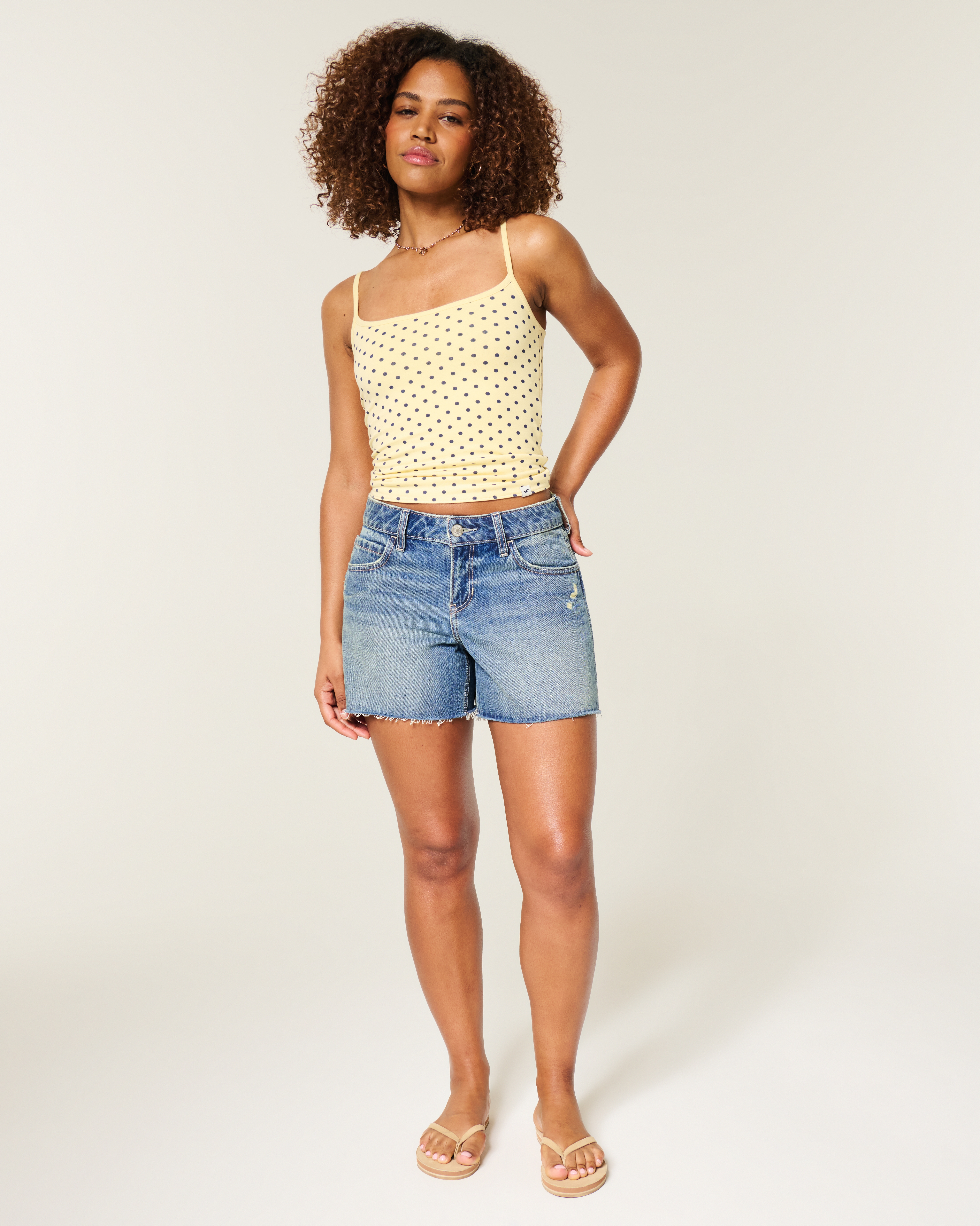 Curvy Low-Rise Medium Wash Baggy Jean Shorts