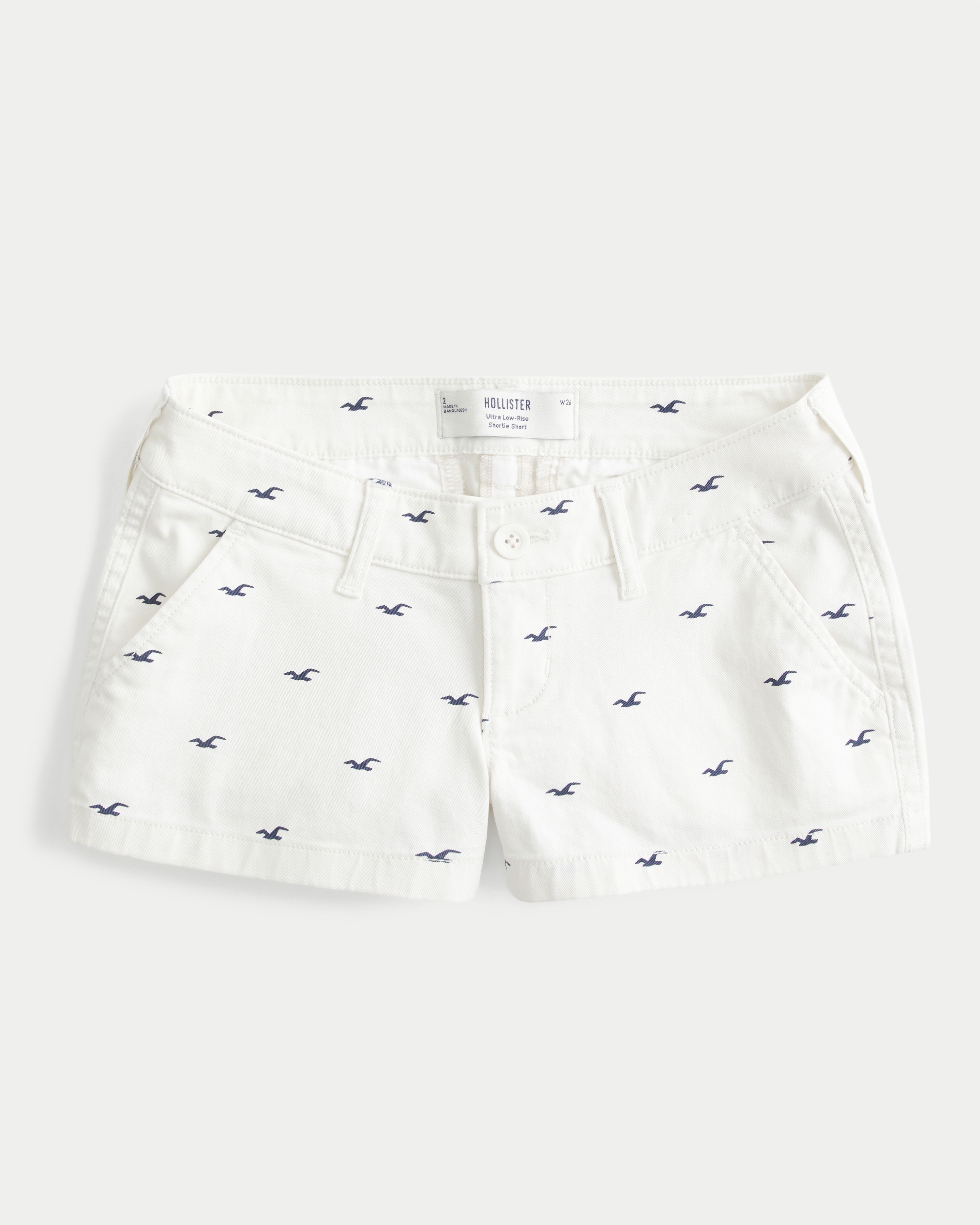 Ultra Low-Rise Twill Icon Pattern Shortie Shorts