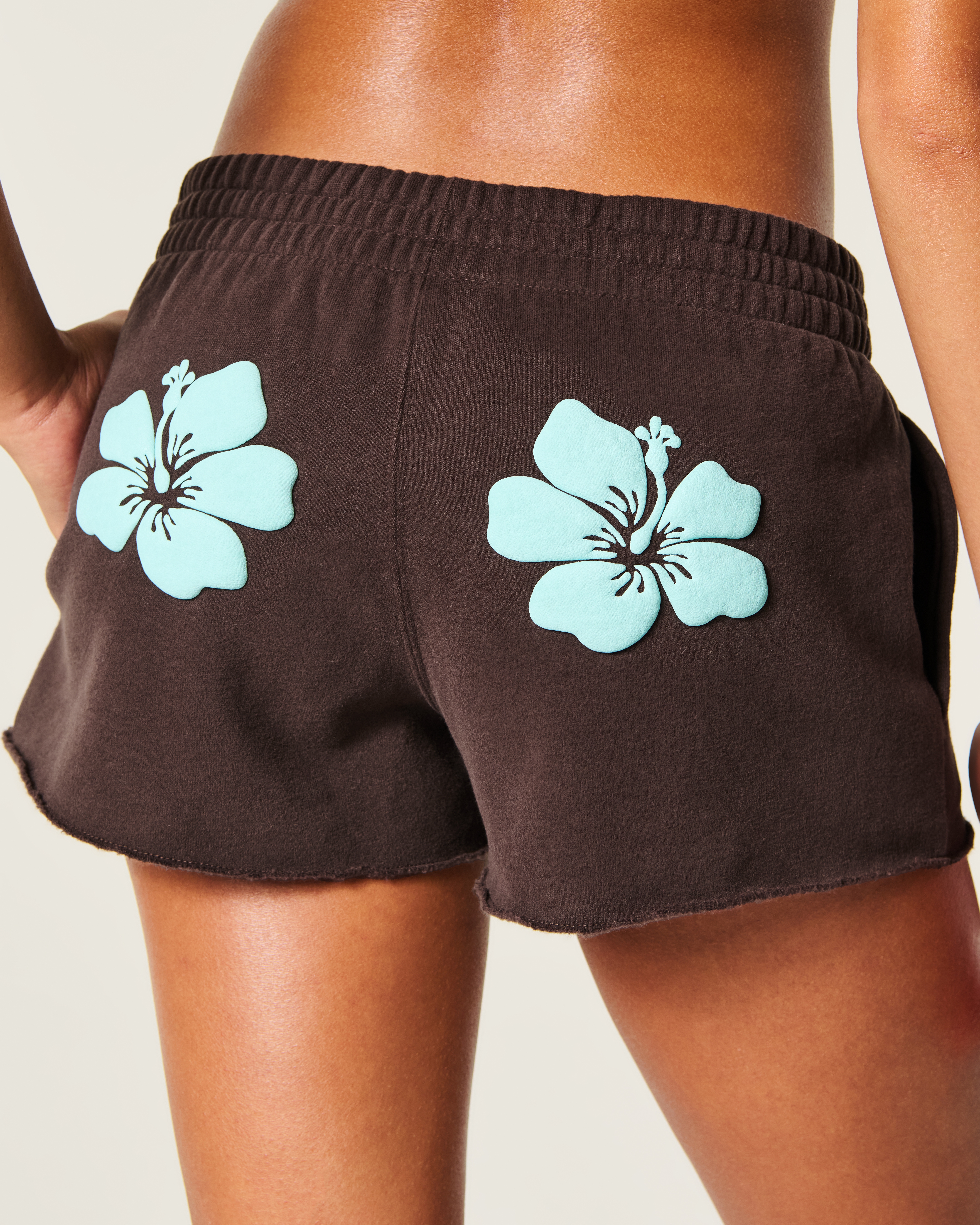 Hollister Hibiscus Graphic Fleece Mini Shorts at Foxvalley Mall in