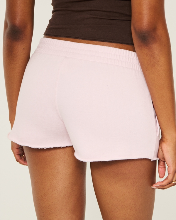 Logo Graphic Fleece Mini Shorts, Light Pink view 2