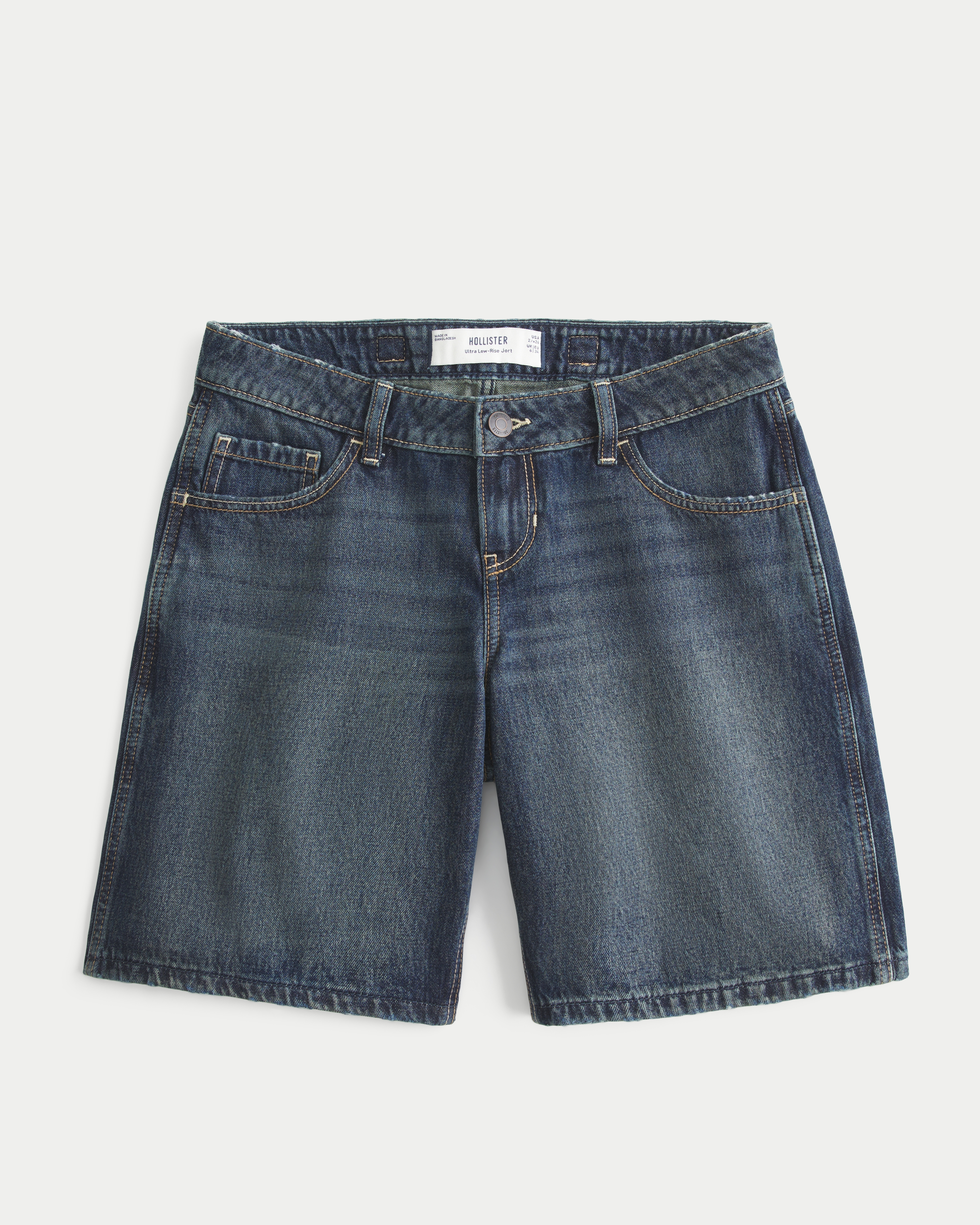 Hollister Andi Adjustable Ultra Low-Rise Jean Shorts