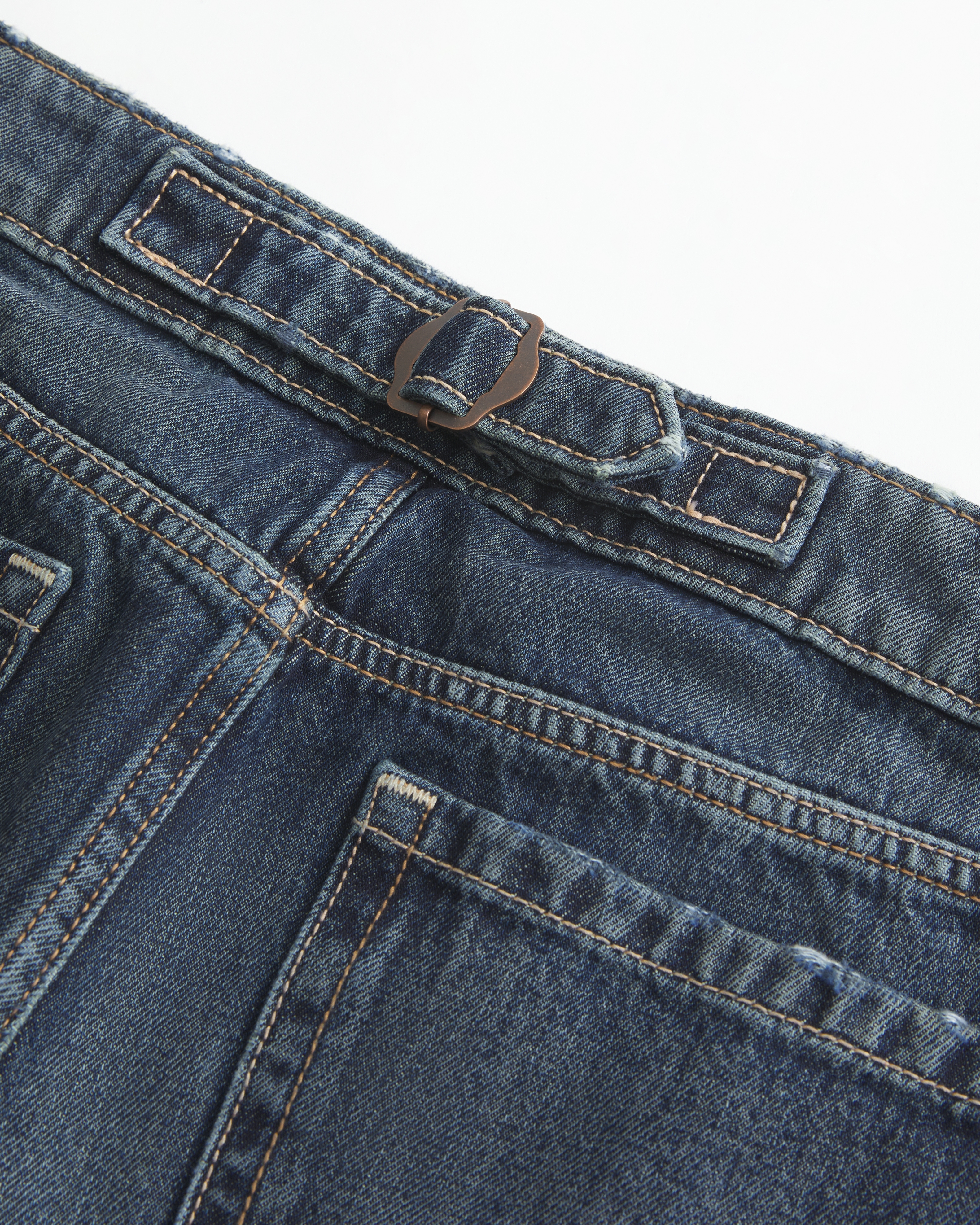 Hollister Andi Adjustable Ultra Low-Rise Jean Shorts
