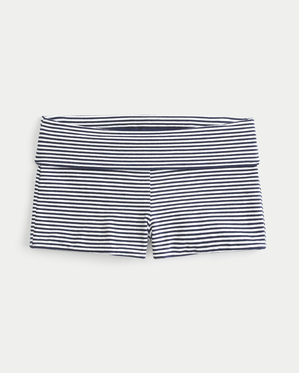 Hollister Callie Reversible Knit Shortie Shorts, Navy view 2