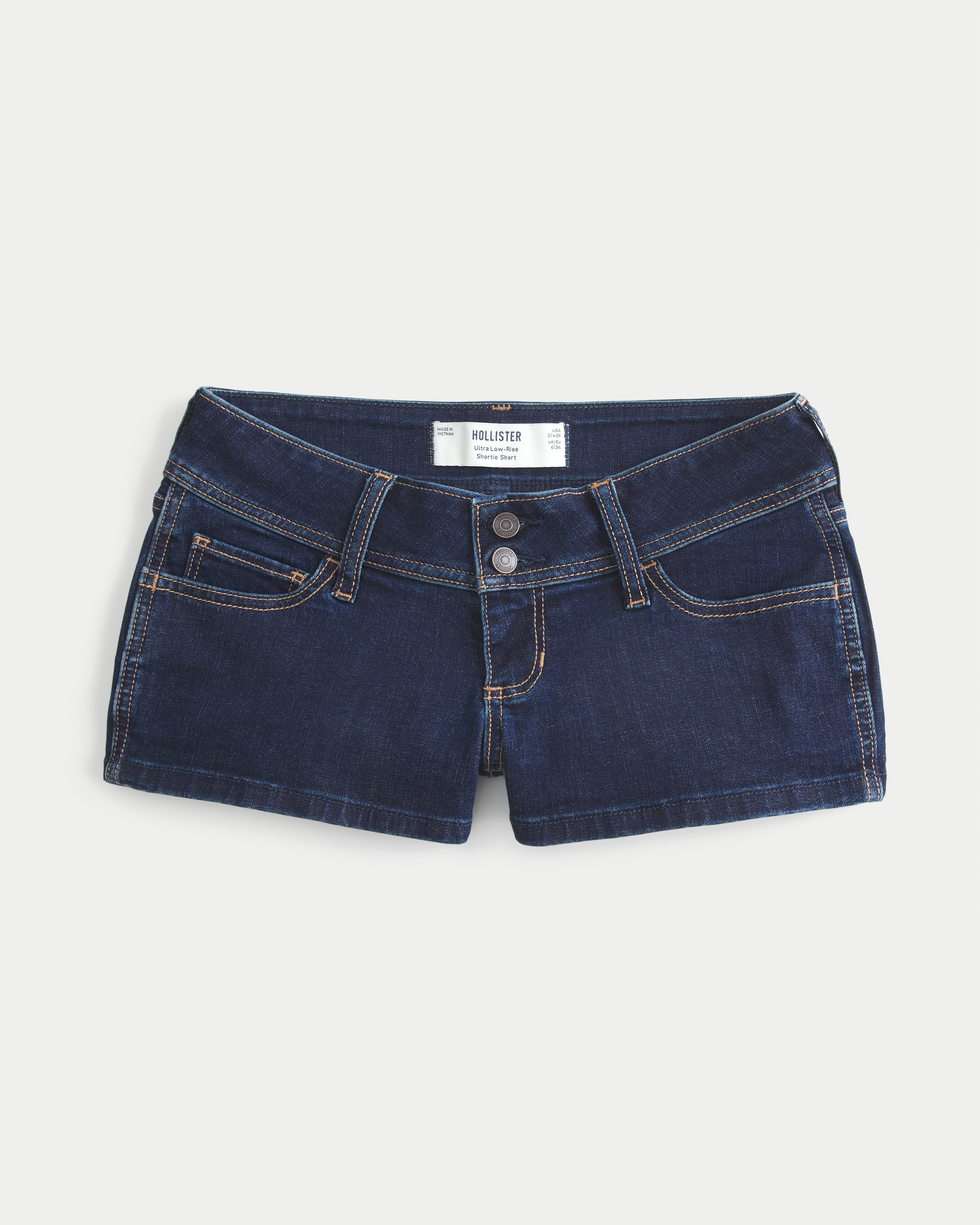 Ultra Low-Rise Jean Shortie Shorts