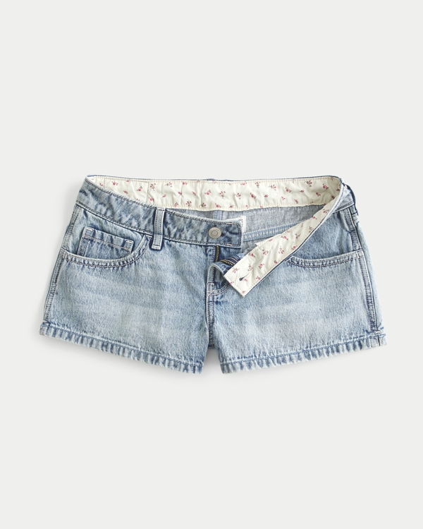 Low-Rise Mini Jean Shorts, Light view 1