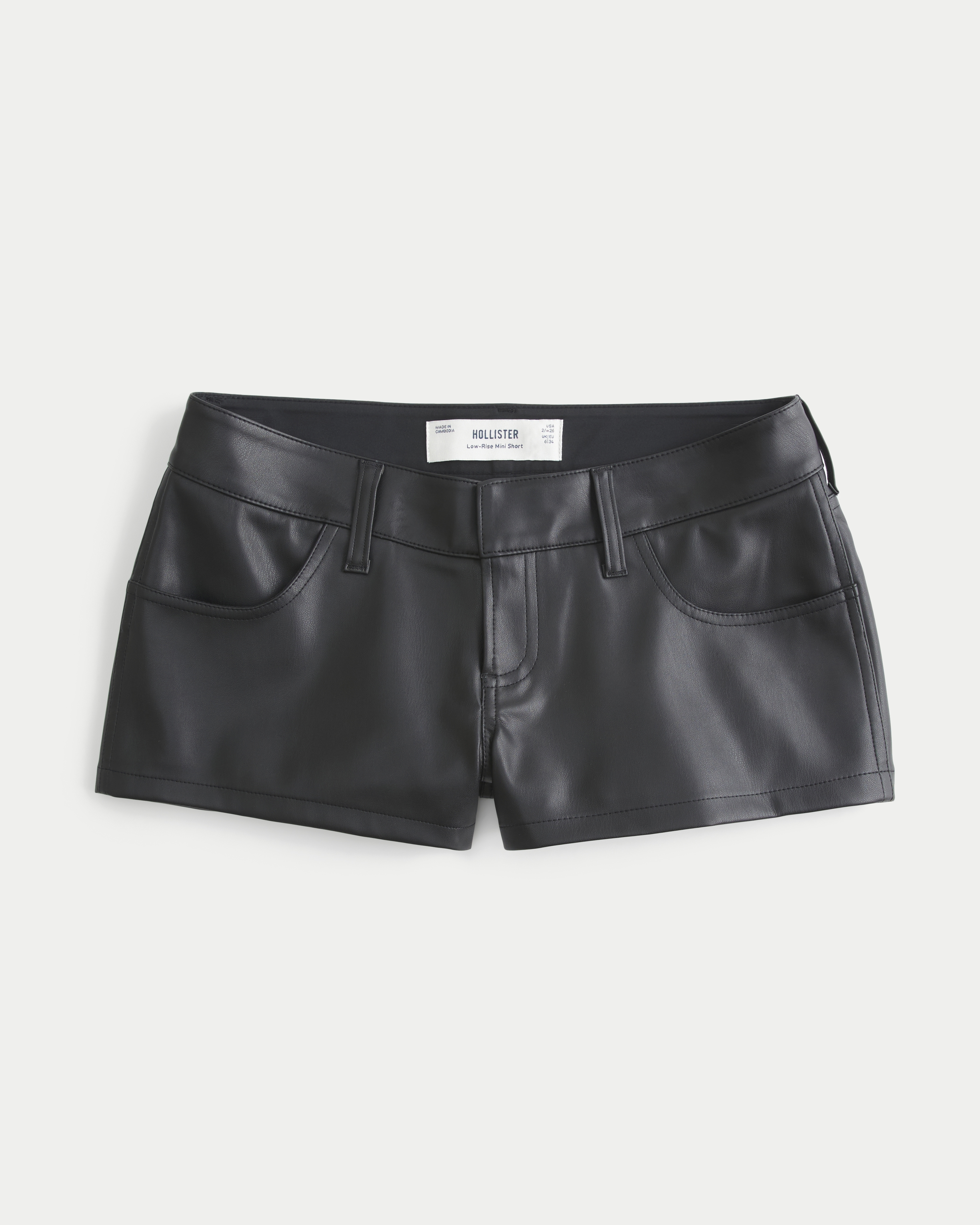 Low-Rise Faux Leather Mini Short