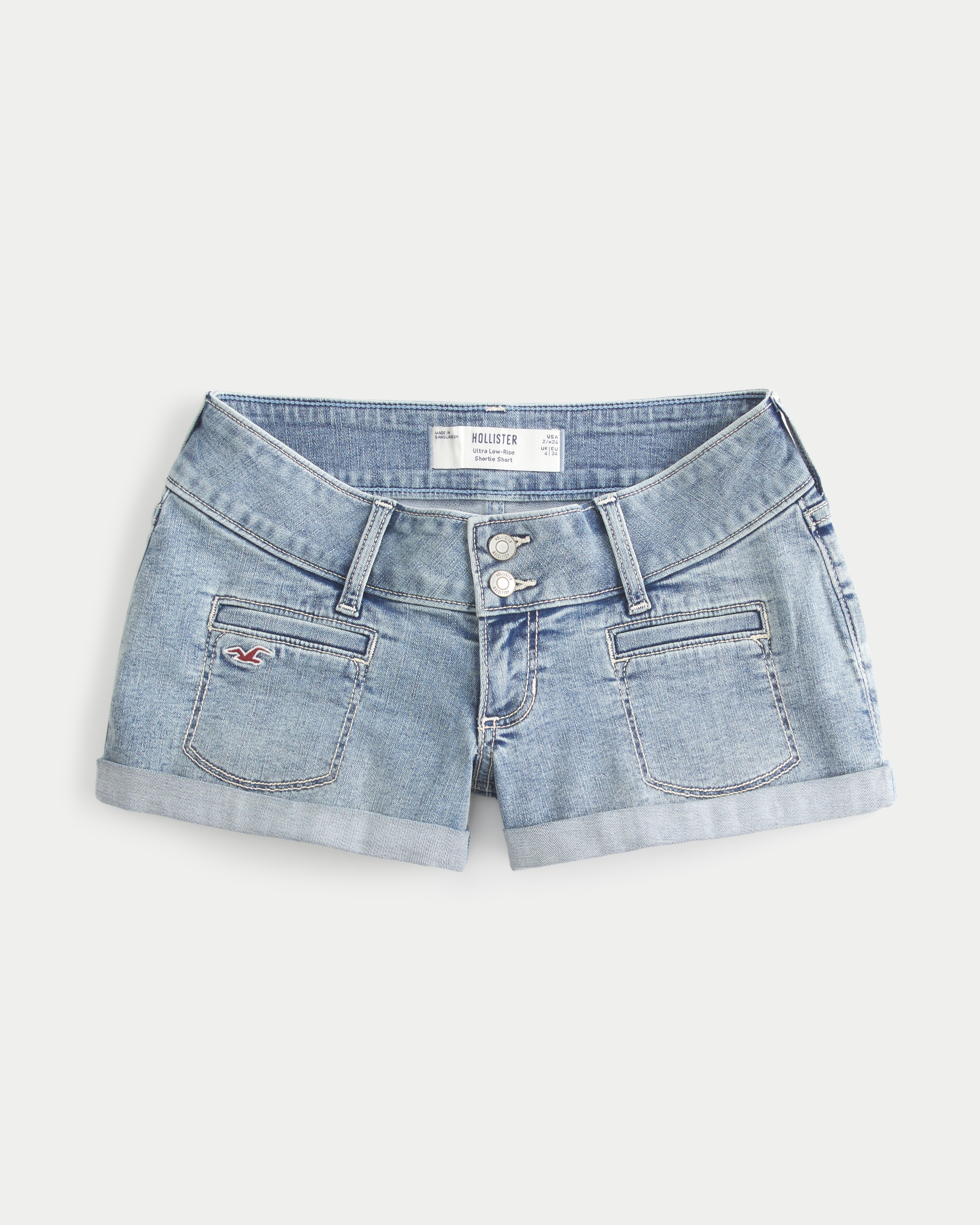 Ultra Low-Rise Jean Shortie Shorts