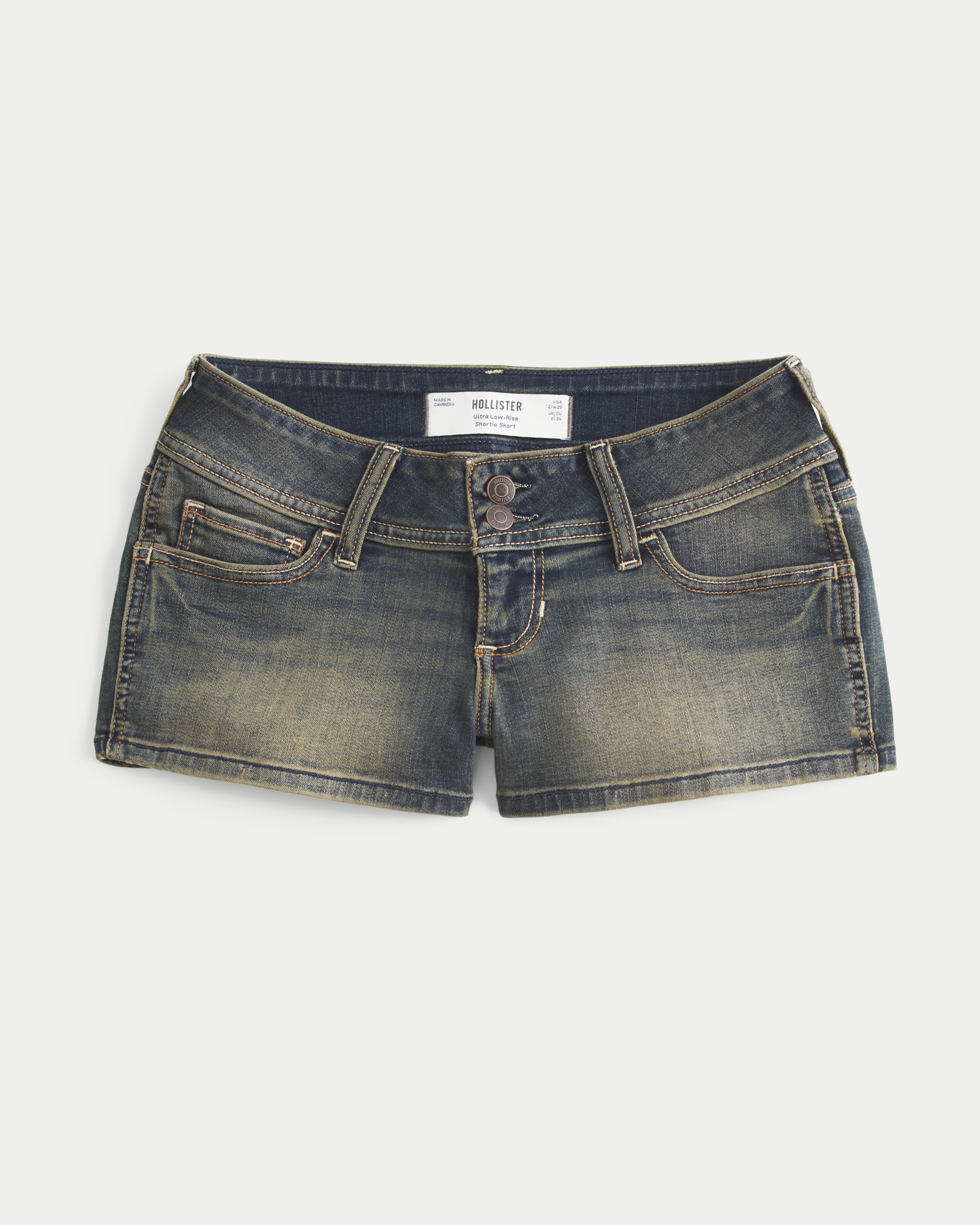 Ultra Low-Rise Jean Shortie Shorts