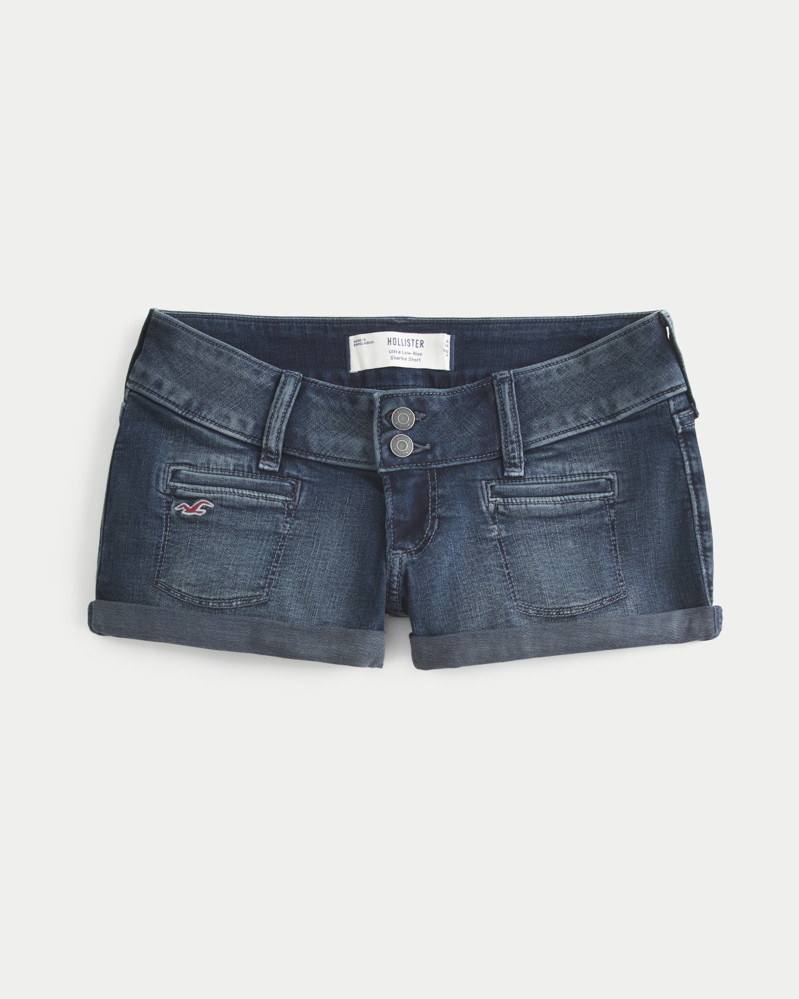 Ultra Low-Rise Jean Shortie Shorts