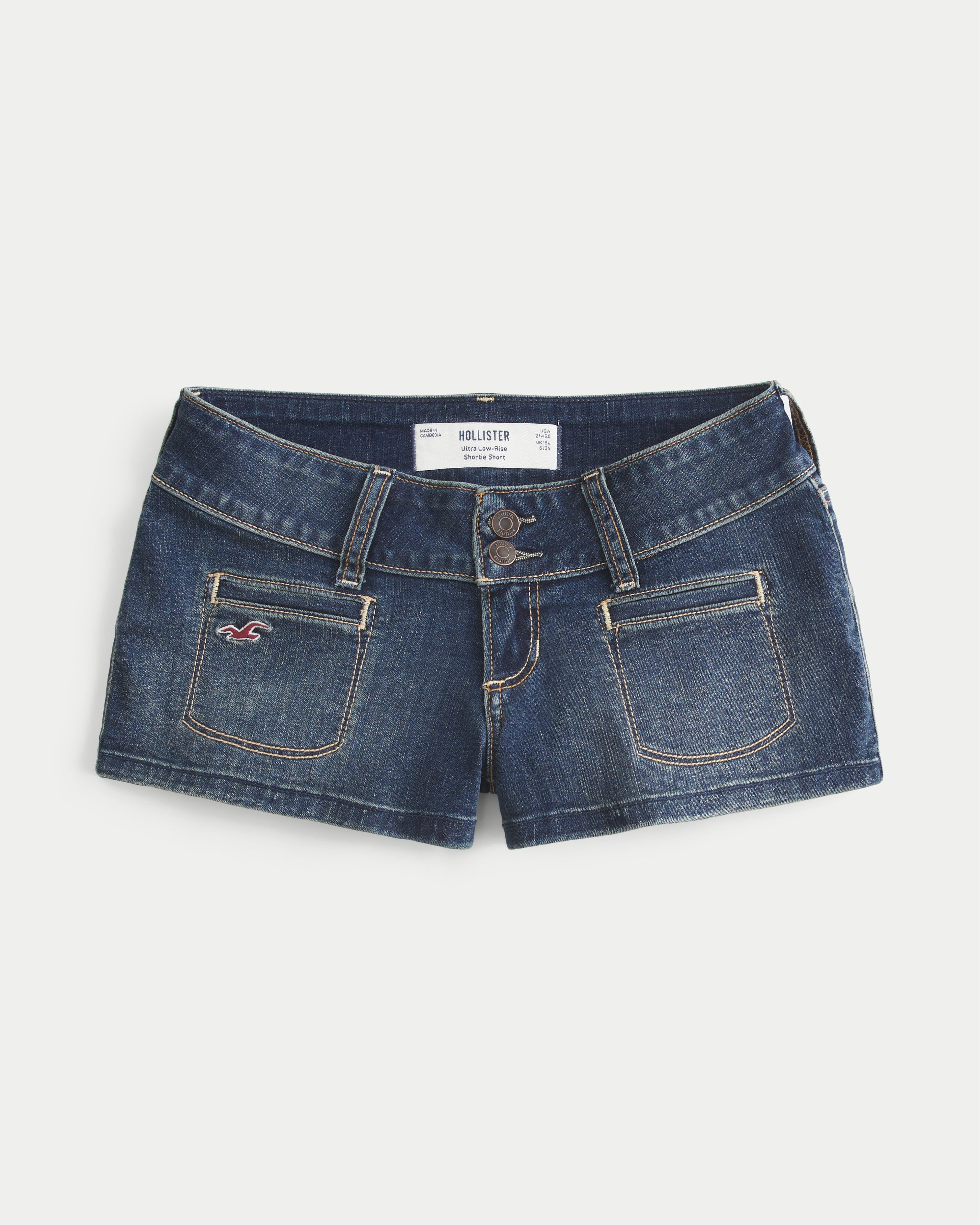 Ultra Low-Rise Jean Shortie Shorts