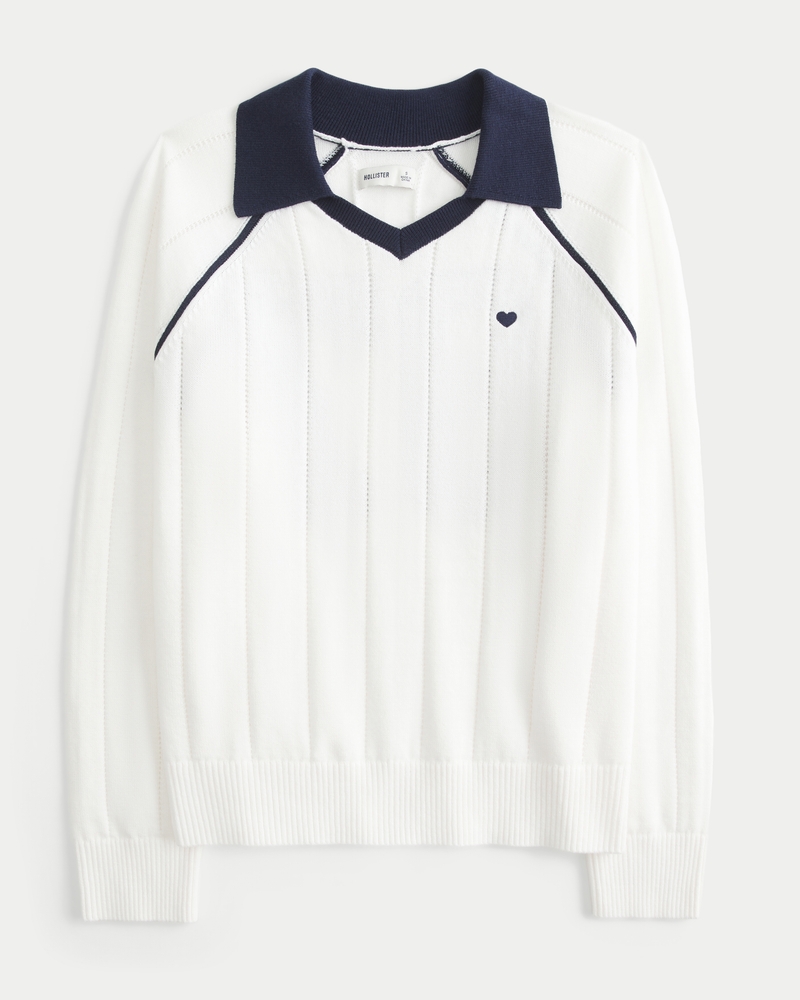 Easy Long-Sleeve Sweater Polo