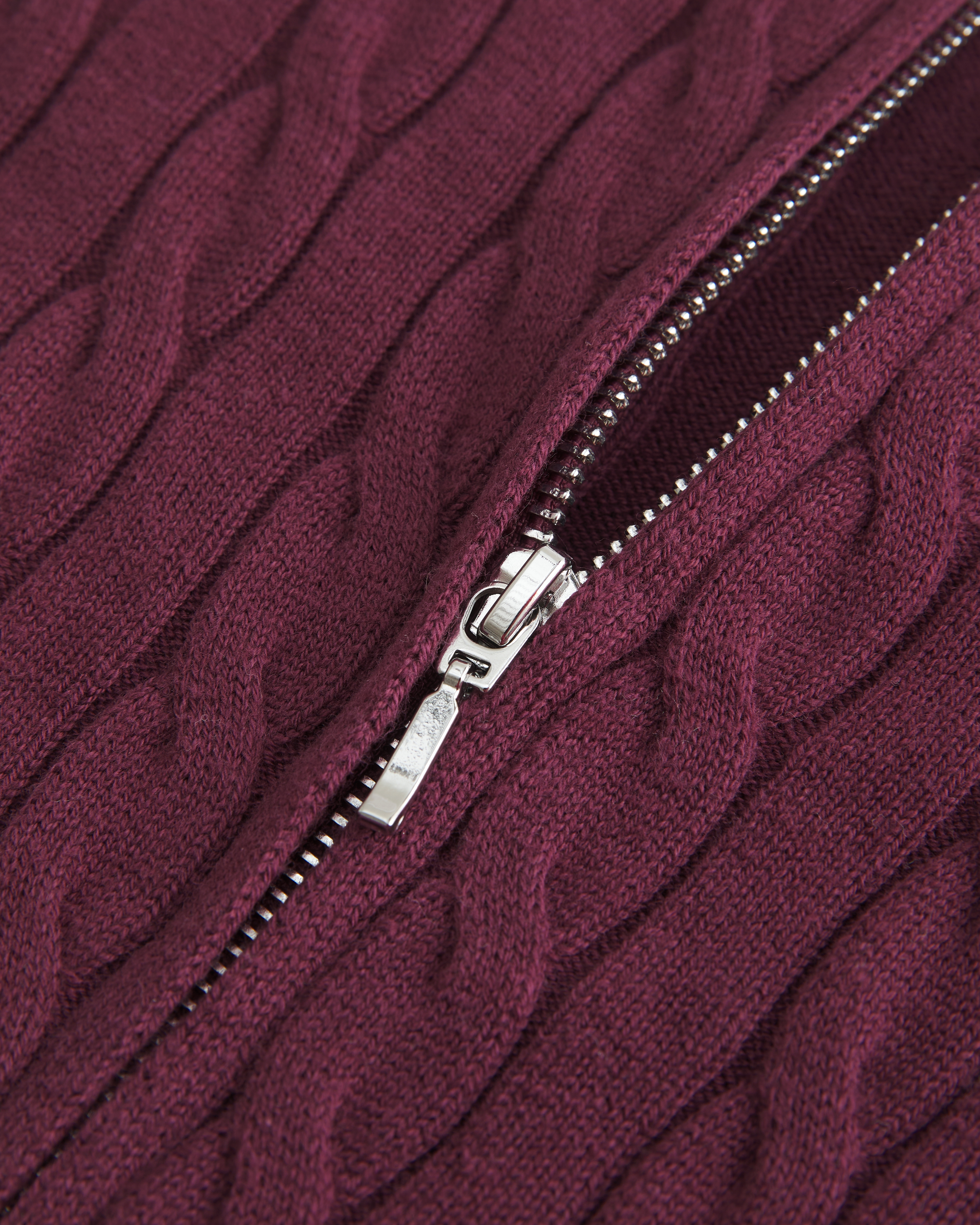 Cable-Knit Zip-Up Sweater
