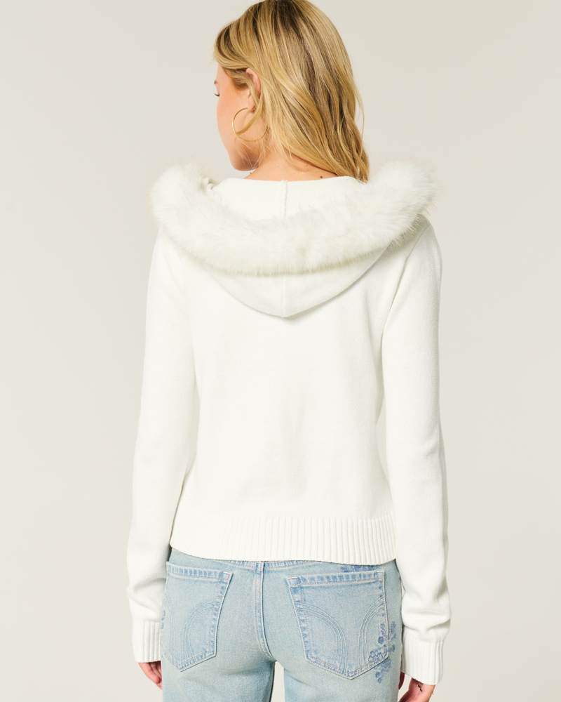 Hooded Fair Isle Zip-Up Sweater