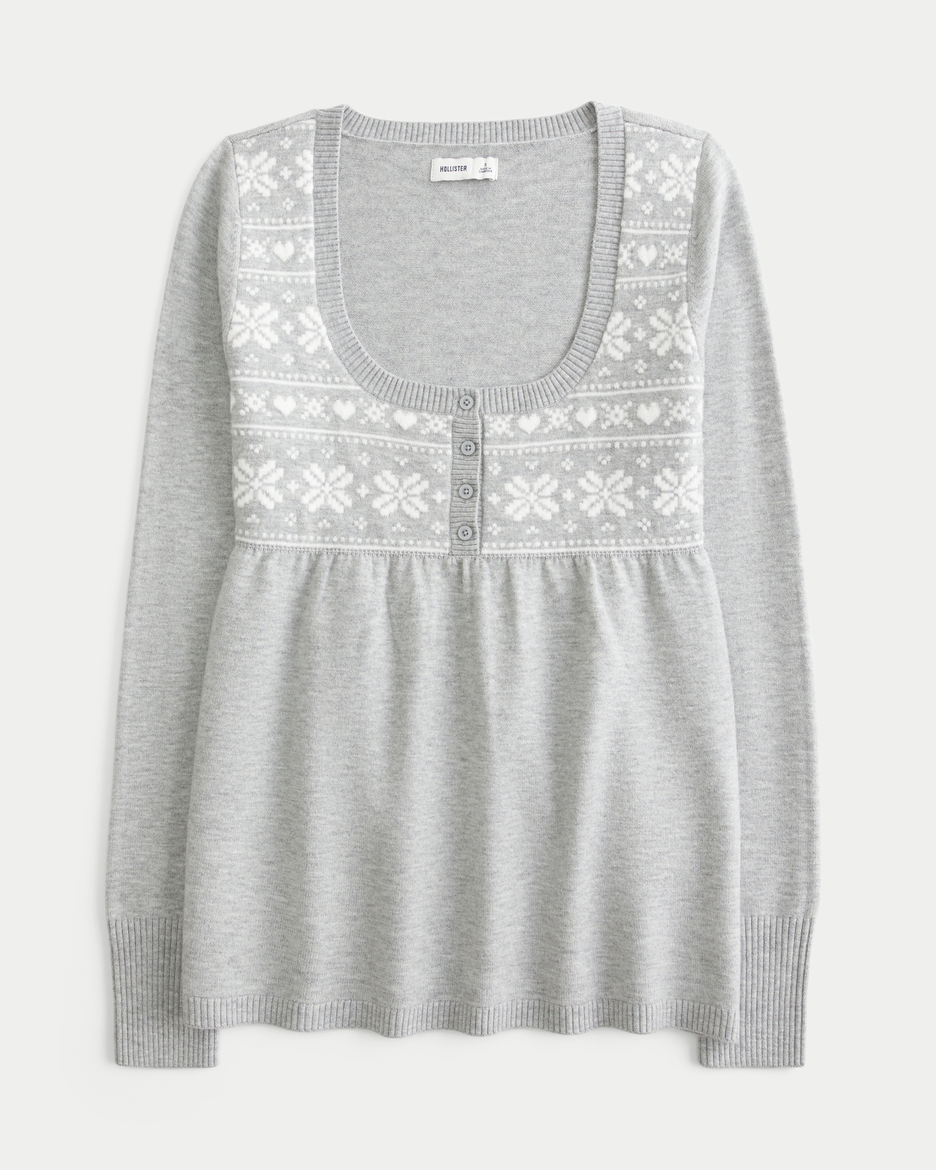 Easy Fair Isle Babydoll Sweater