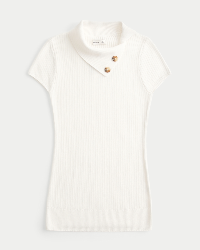 Short-Sleeve Tunic Sweater