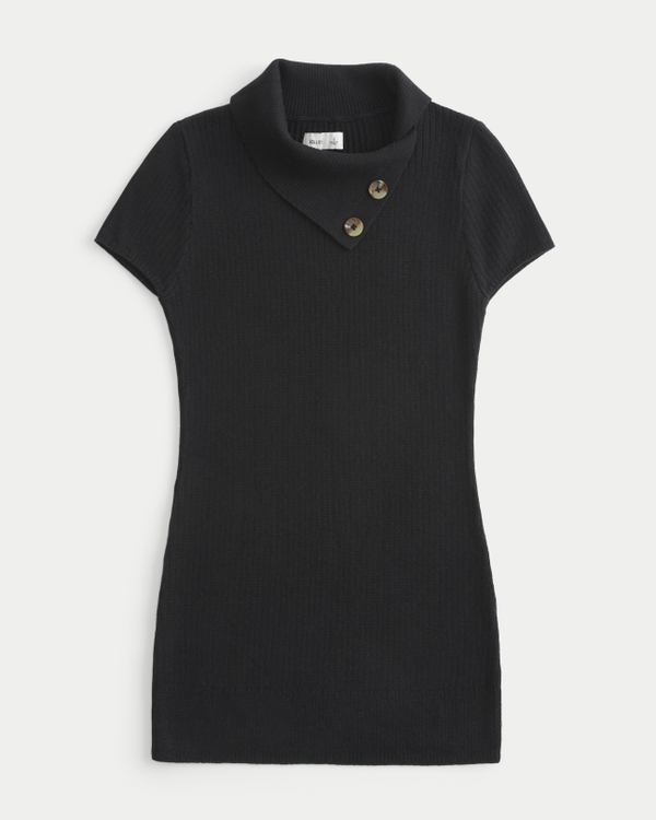 Short-Sleeve Tunic Sweater, Black view 1