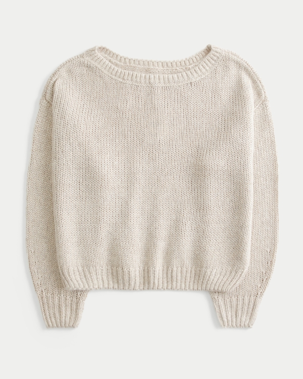 Easy Off-the-Shoulder Sweater, Oatmeal view 1