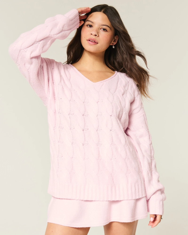 Hollister Comfy Cloud Rose Graphic Sweater