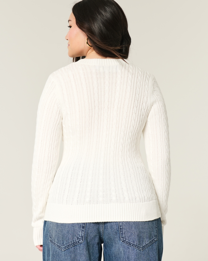 Cable-Knit Crew Sweater