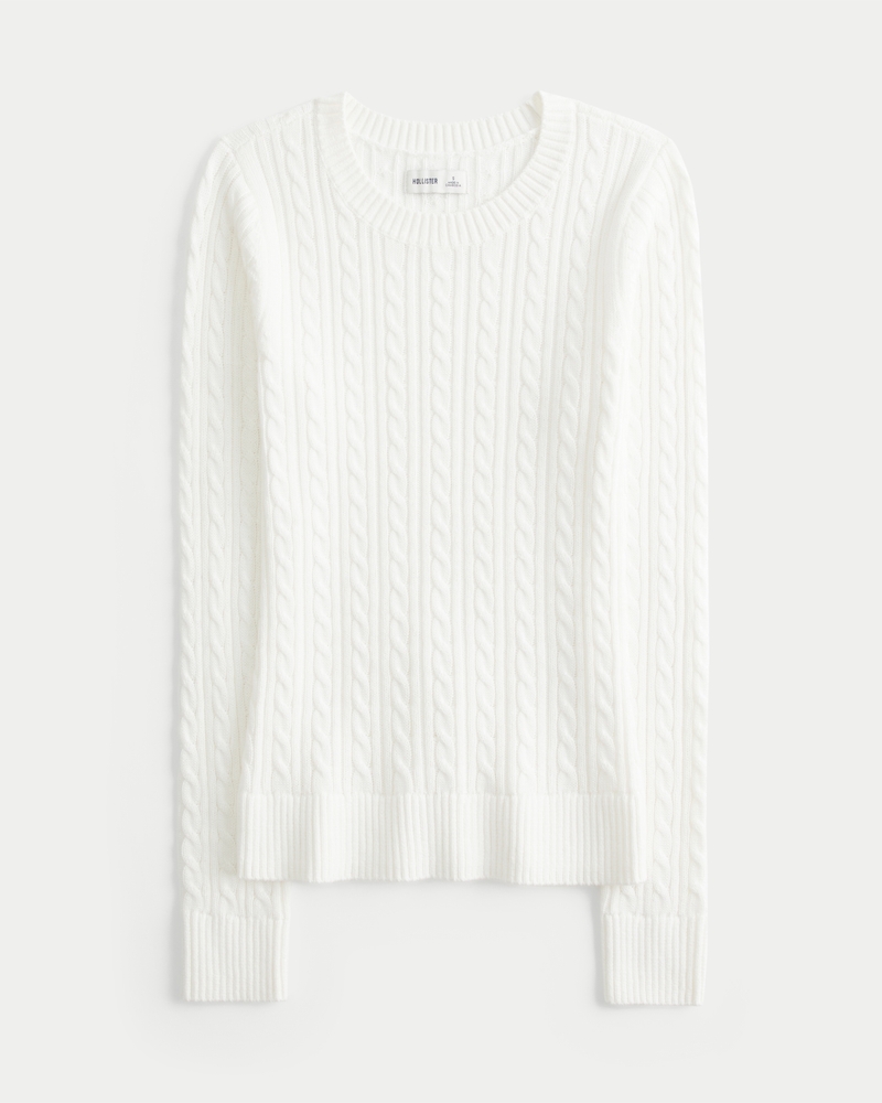 Cable-Knit Crew Sweater