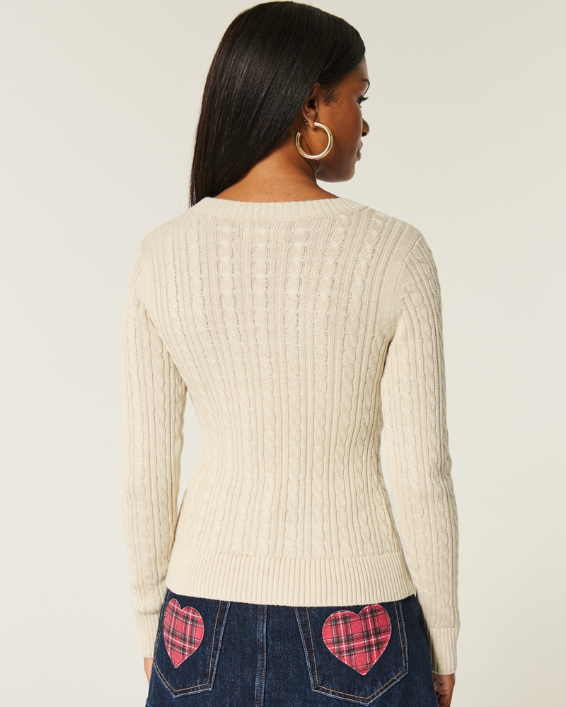 Cable-Knit Crew Sweater