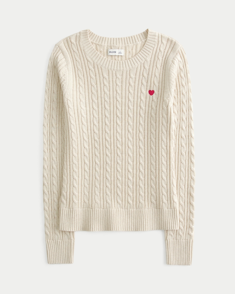 Cable-Knit Crew Sweater