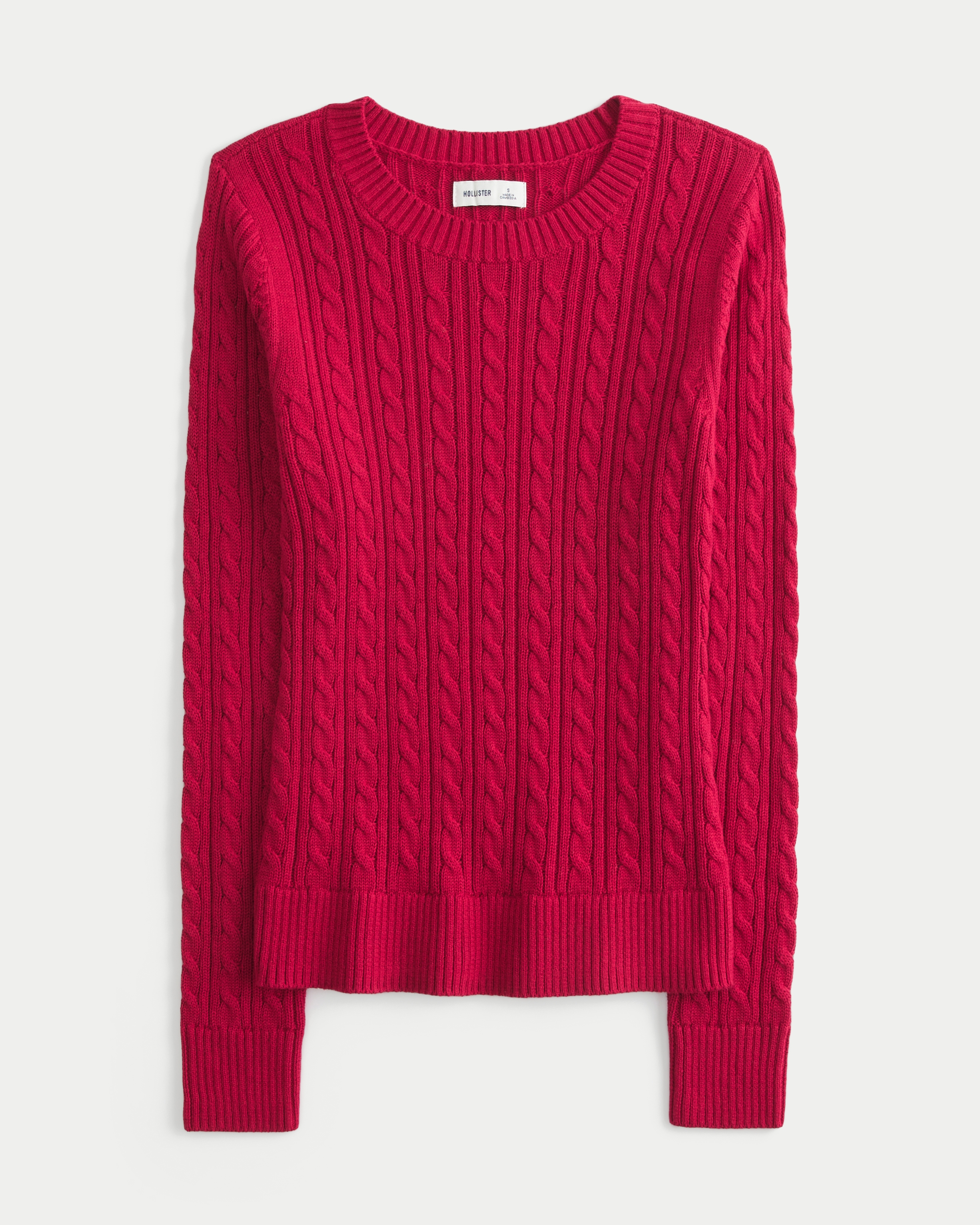 Cable-Knit Crew Sweater