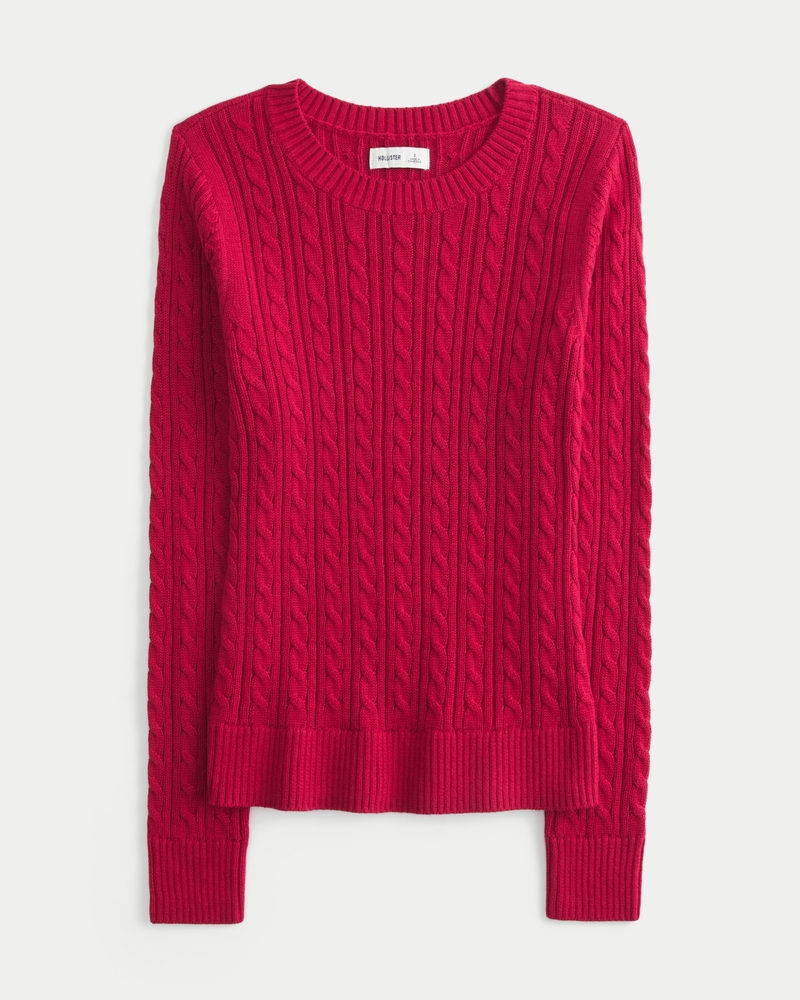 Women's Cable-Knit Crew Sweater | Women's Clearance