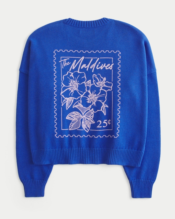Easy Maldives Graphic Crew Sweater, Cobalt view 1
