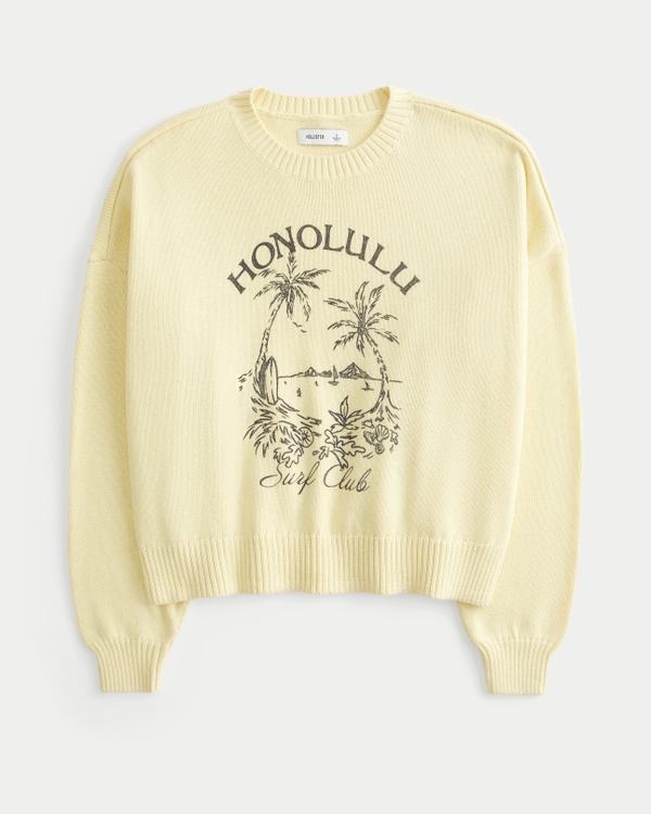 Easy Honolulu Graphic Crew Sweater