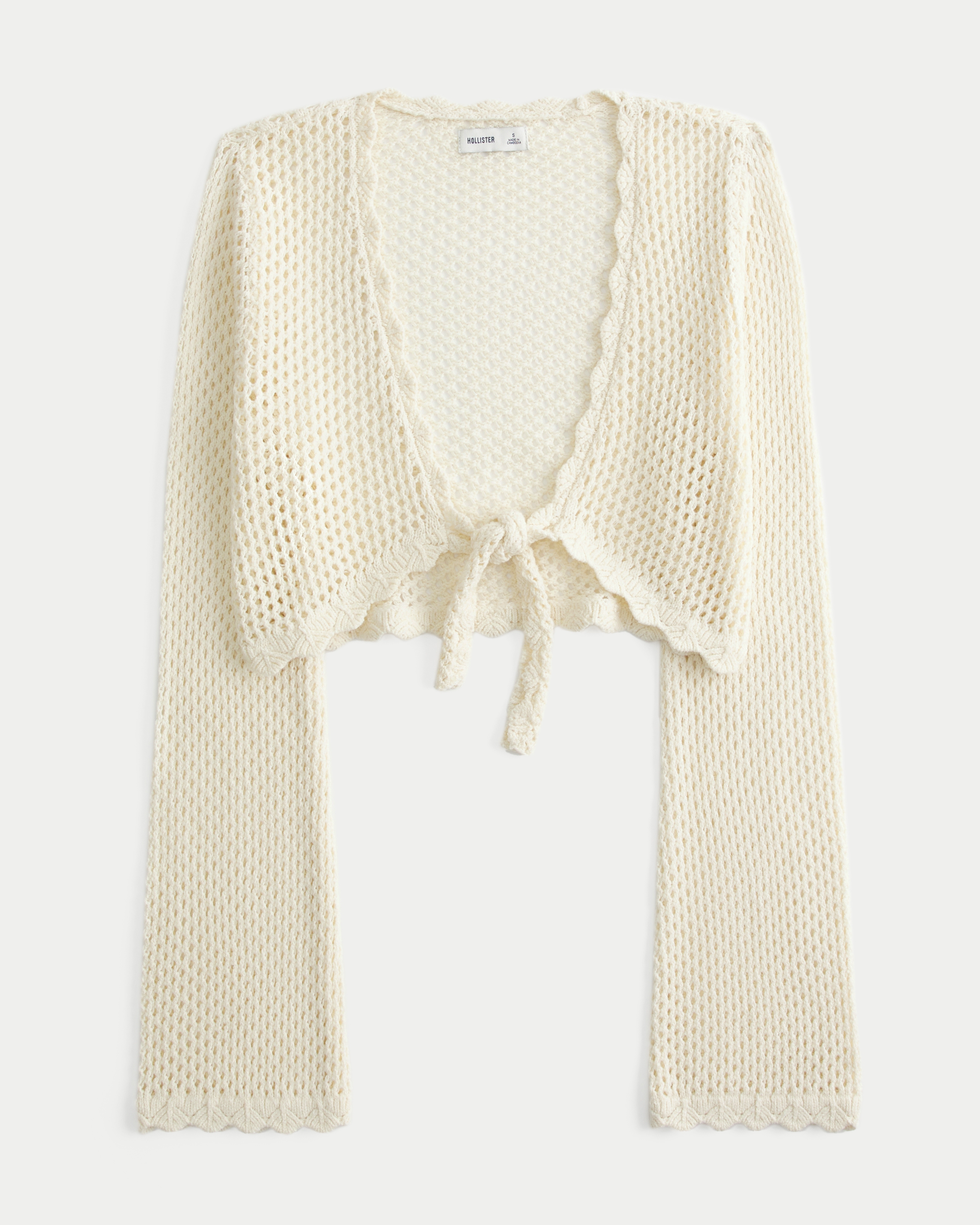 Long-Sleeve Tie-Front Shrug