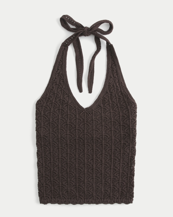Women's Open-Stitch Sweater Halter Top | Women's Tops