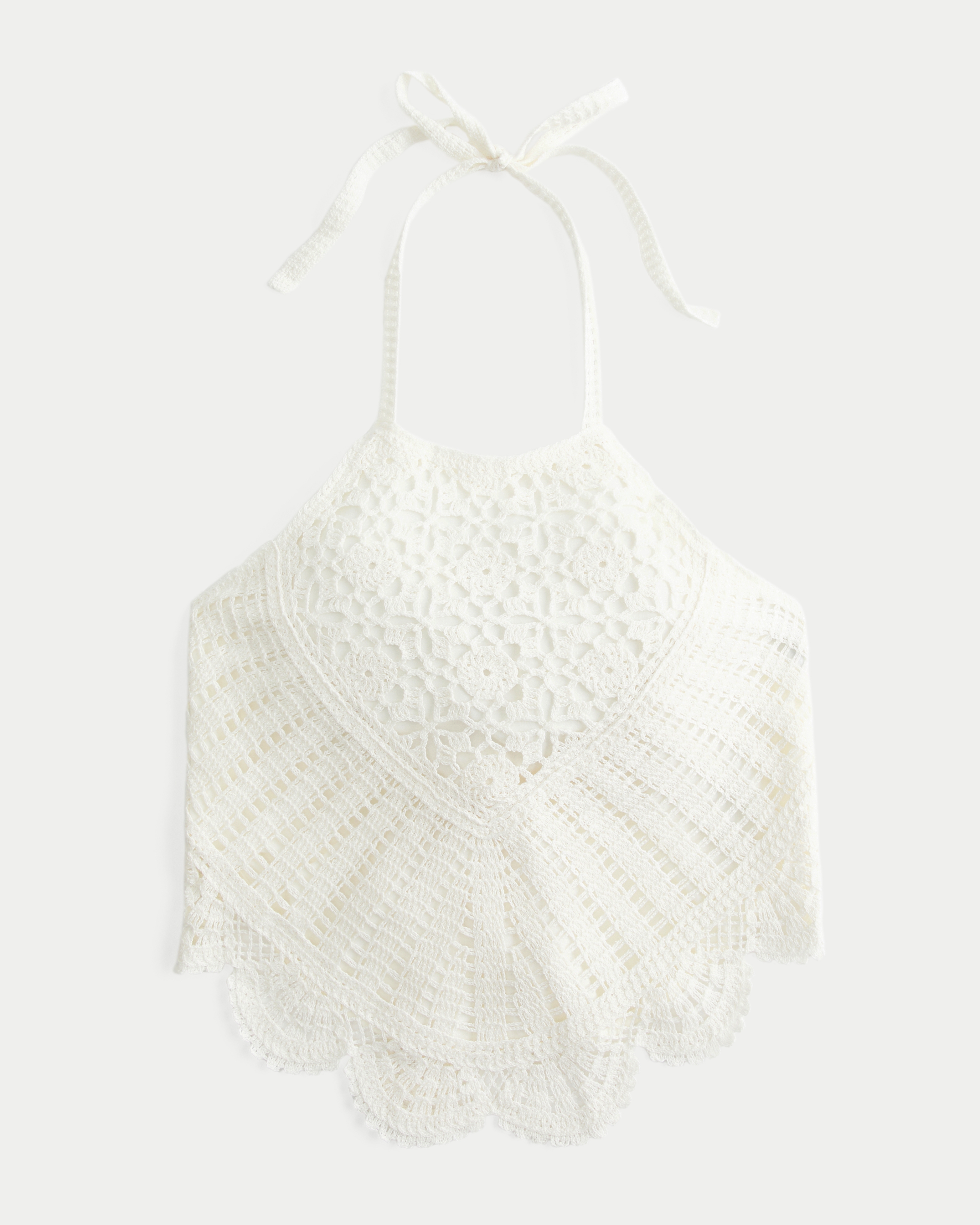 Crochet High-Neck Open Back Tank