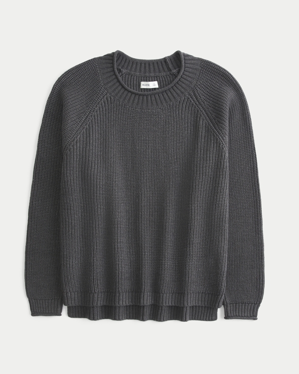Oversized Roll-Neck Sweater, Dark Grey view 1