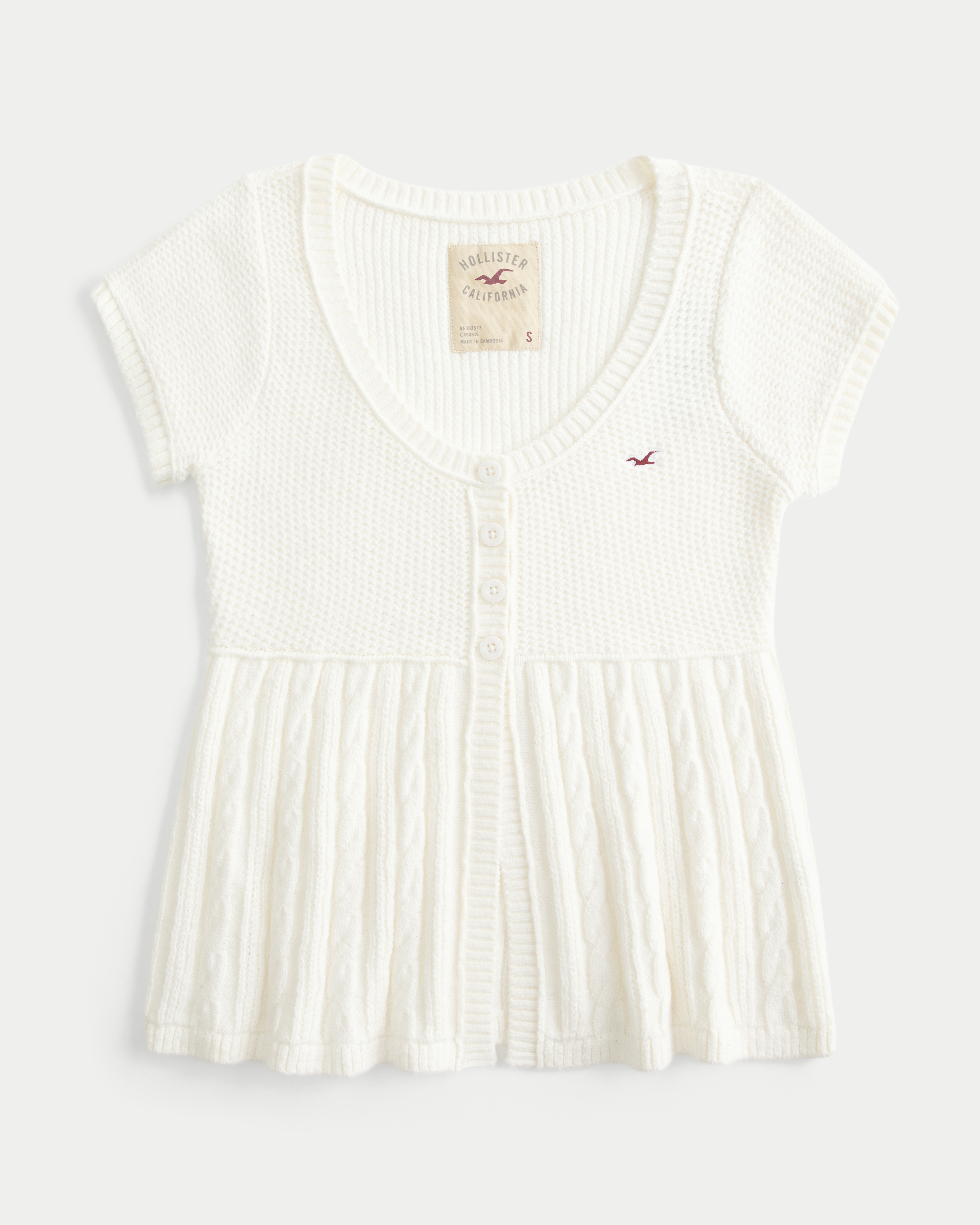 Short-Sleeve Flyaway Icon Cardigan