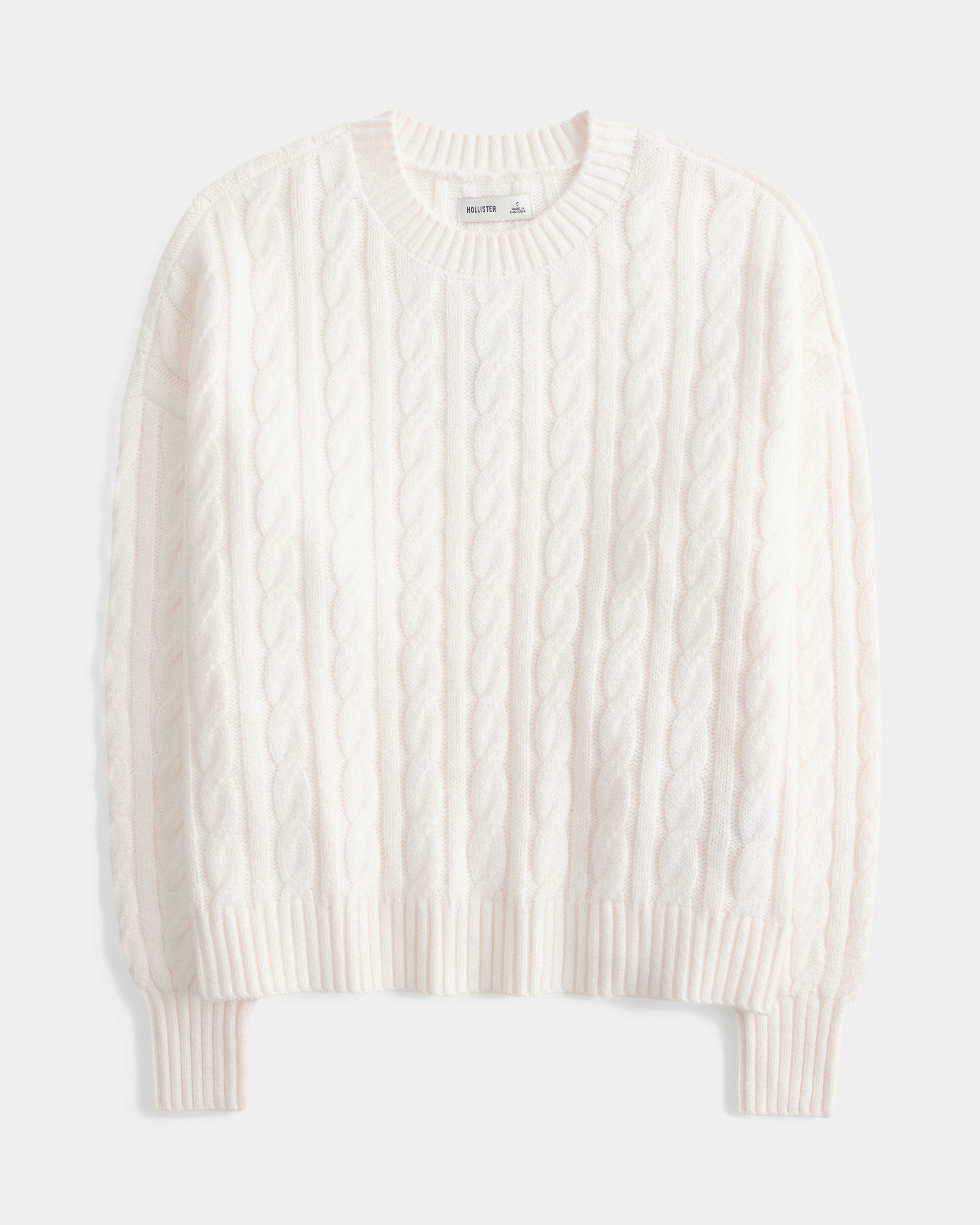 Easy Cable-Knit Crew Sweater
