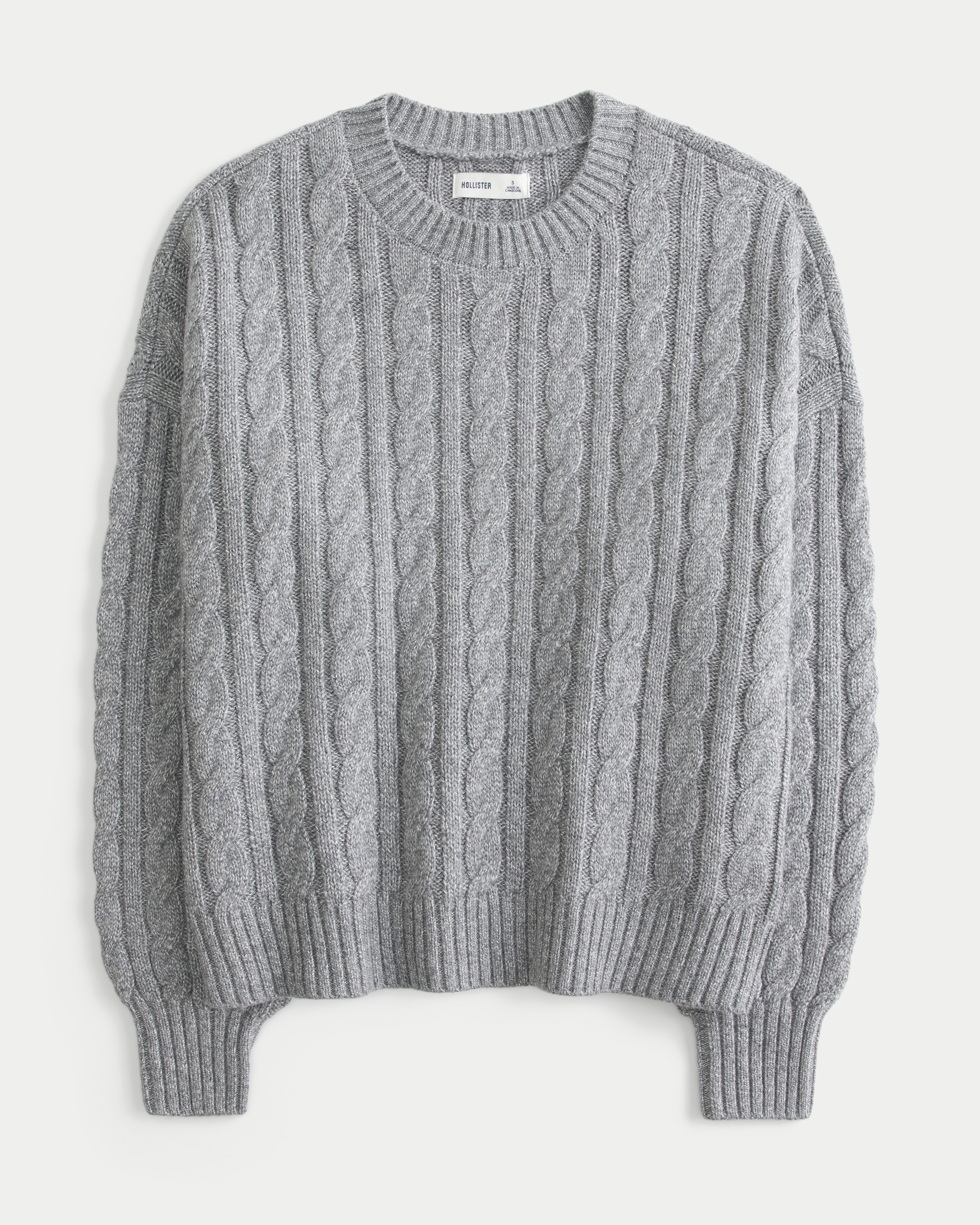 Easy Cable-Knit Crew Sweater