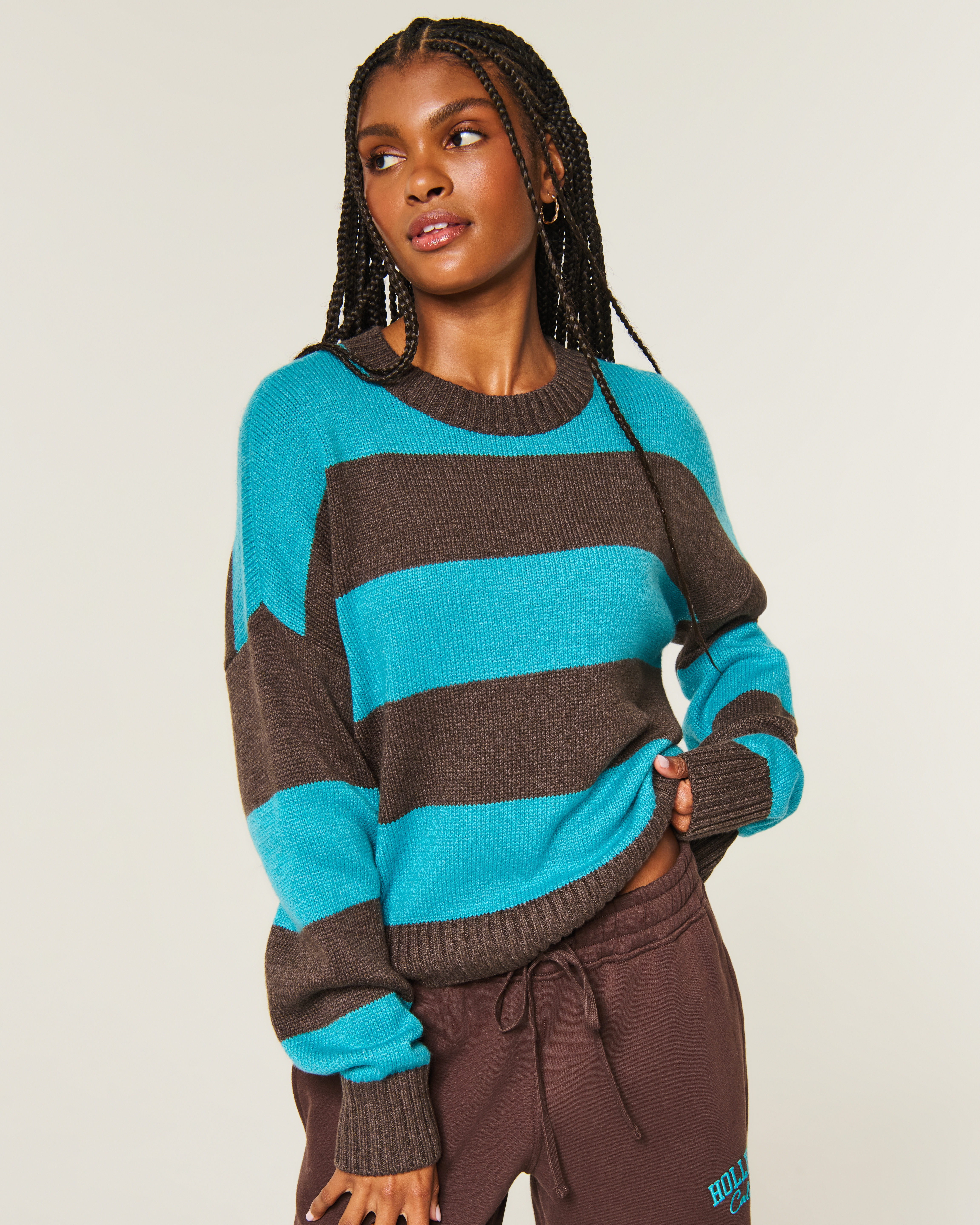 Easy Striped Crew Sweater