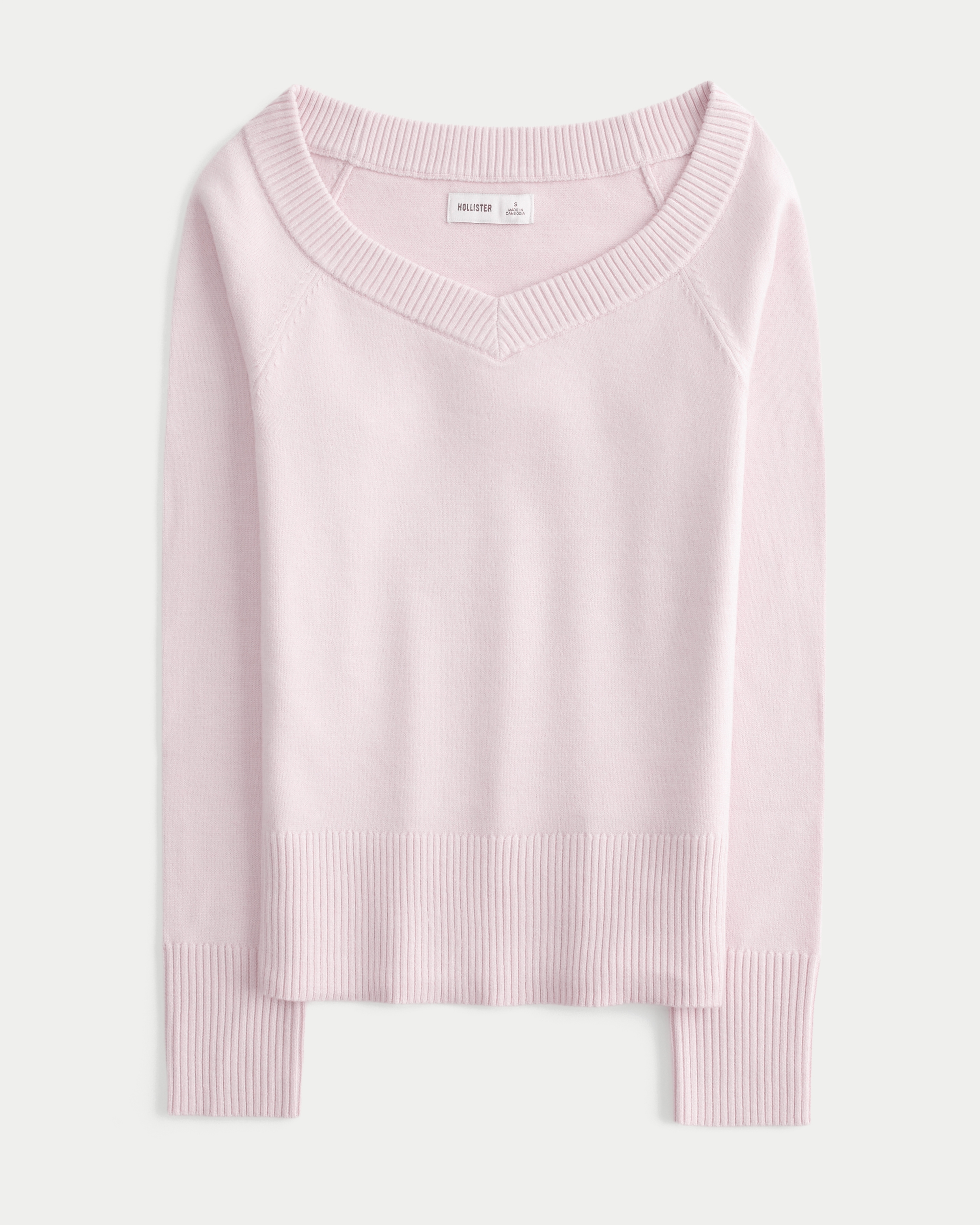 Wide V-Neck Raglan Sweater