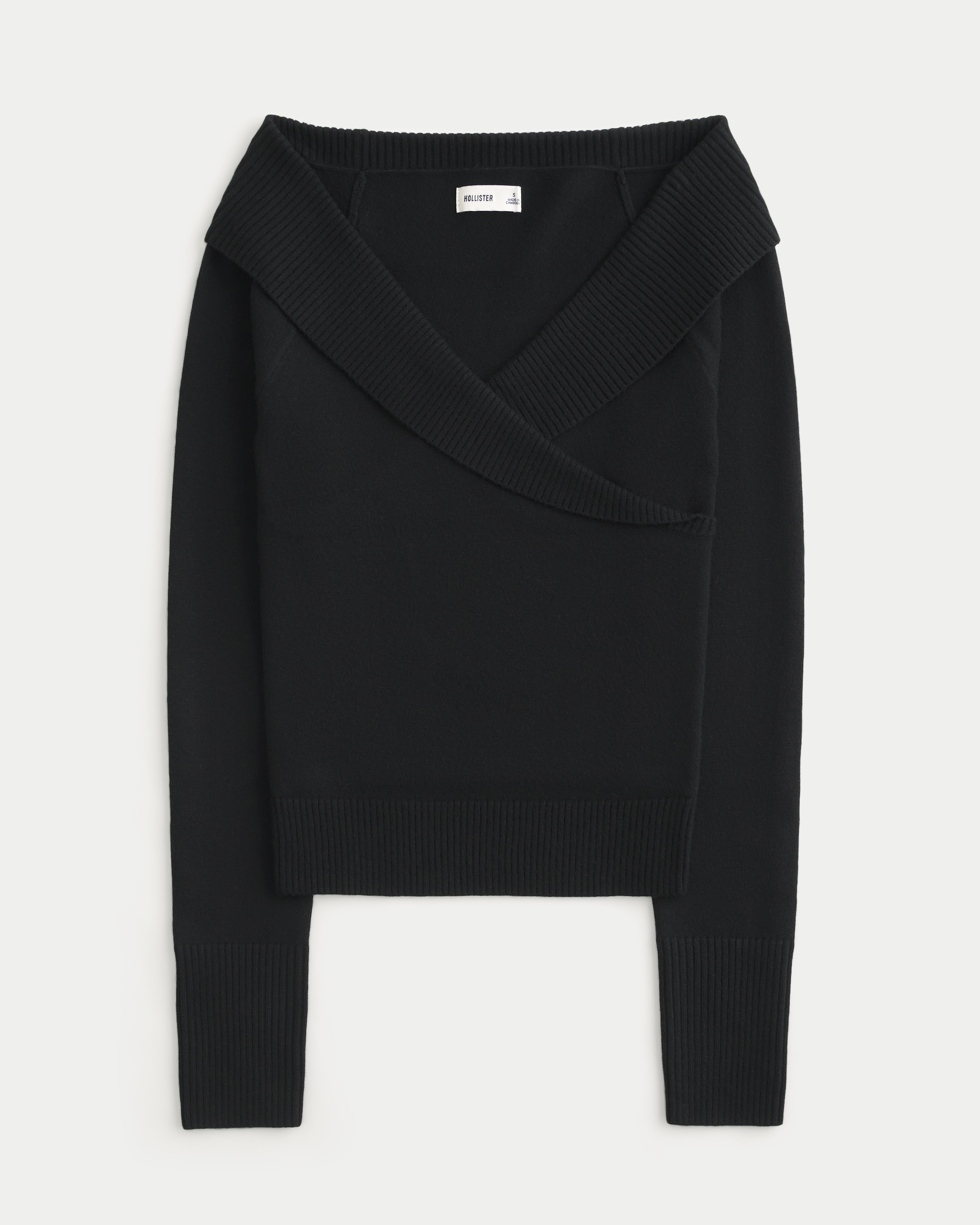 Off-the-Shoulder Wrap Sweater