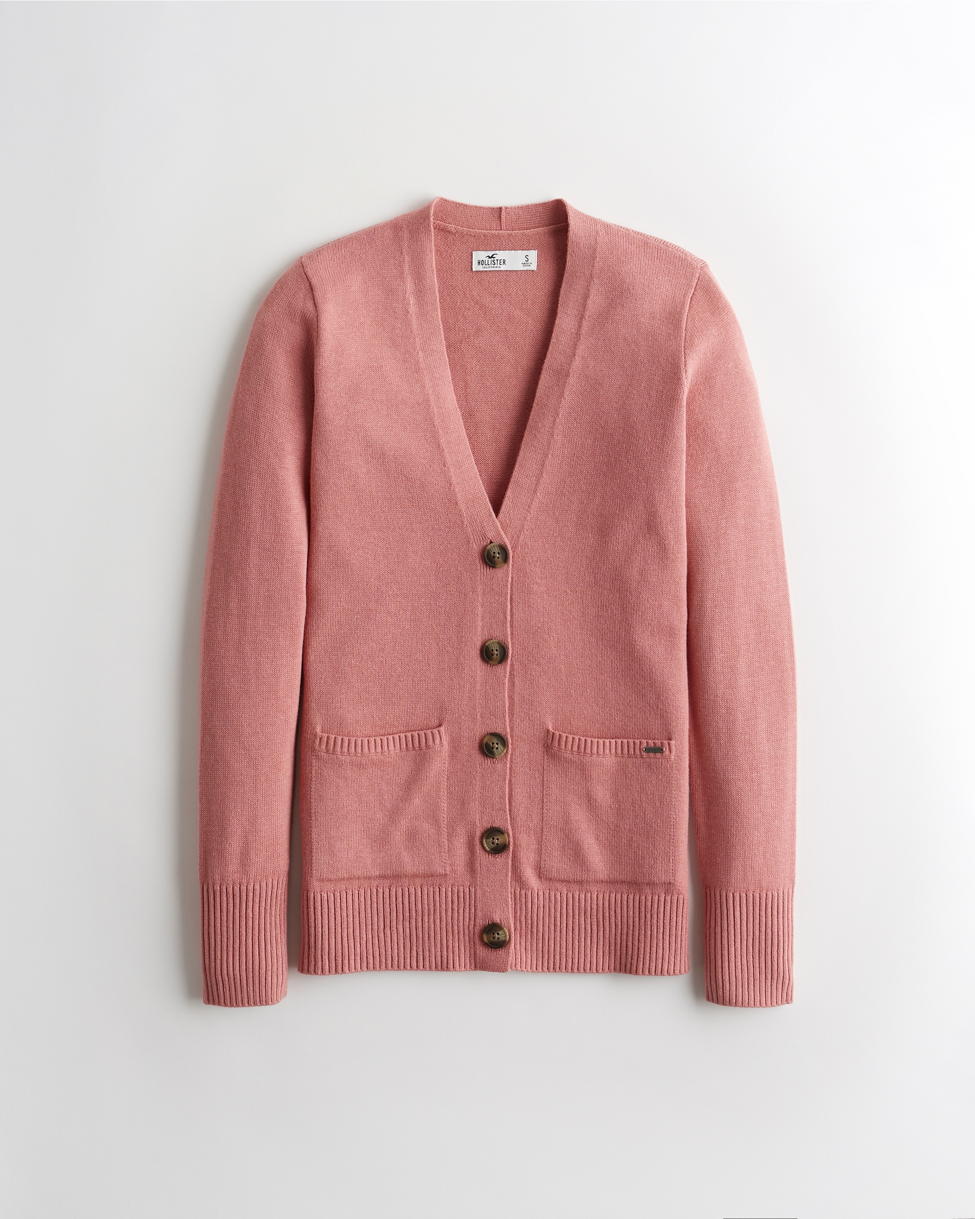 hollister red cardigan