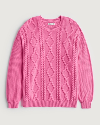 Women's Oversized Cable-Knit Sweater | Women's Clearance | HollisterCo.com