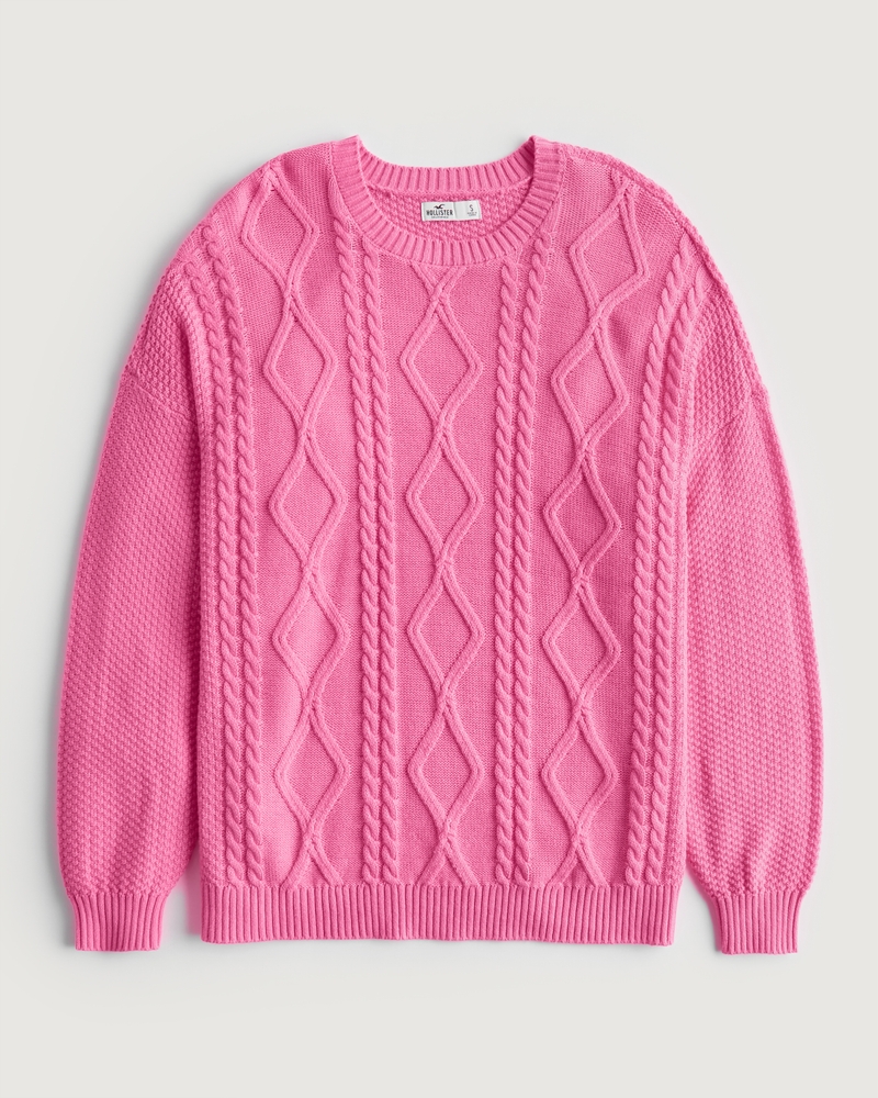Women's Oversized Cable-Knit Sweater | Women's Clearance | HollisterCo.com