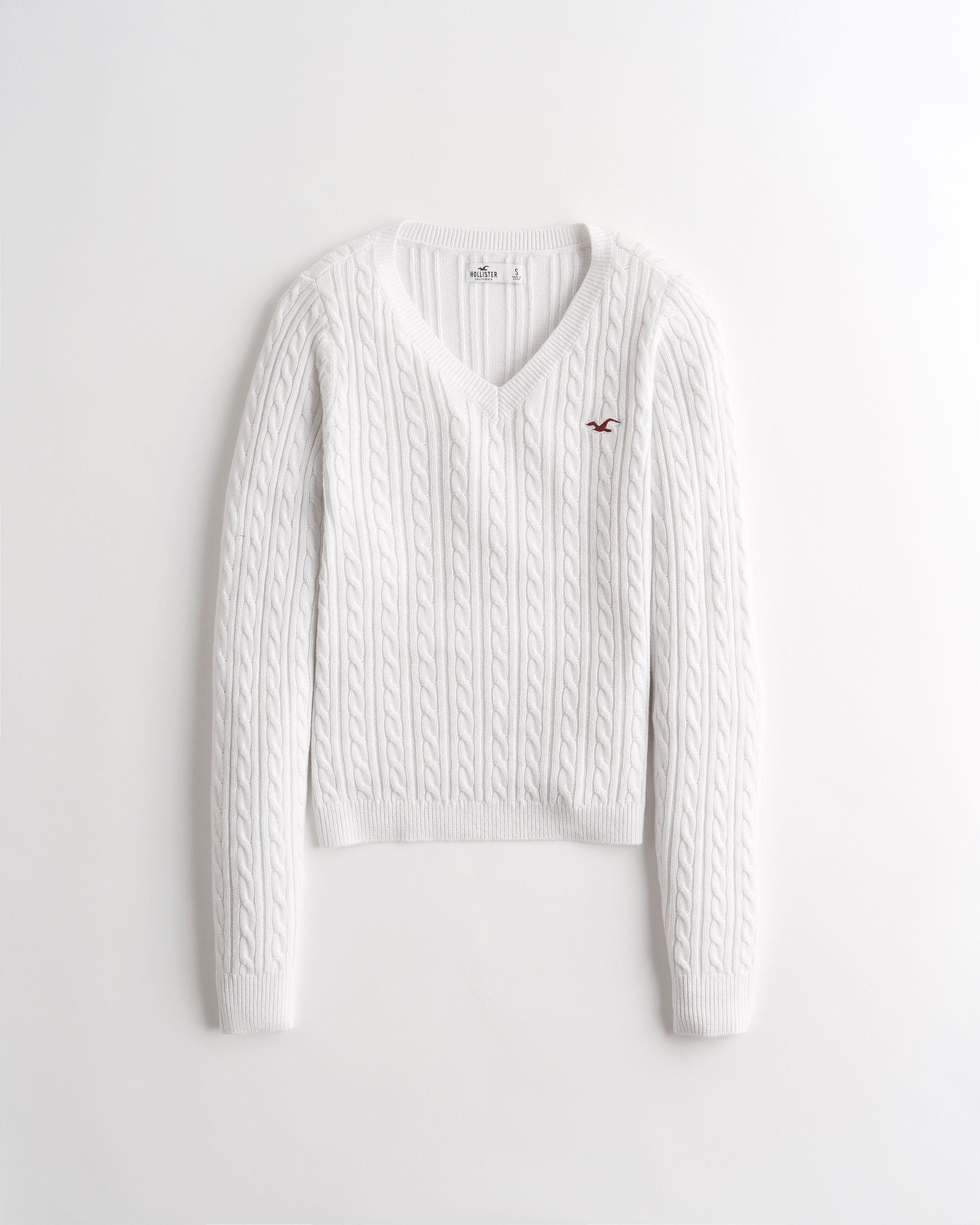 hollister cable v neck sweater