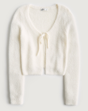 Hollister Tie Front Cardigan in White