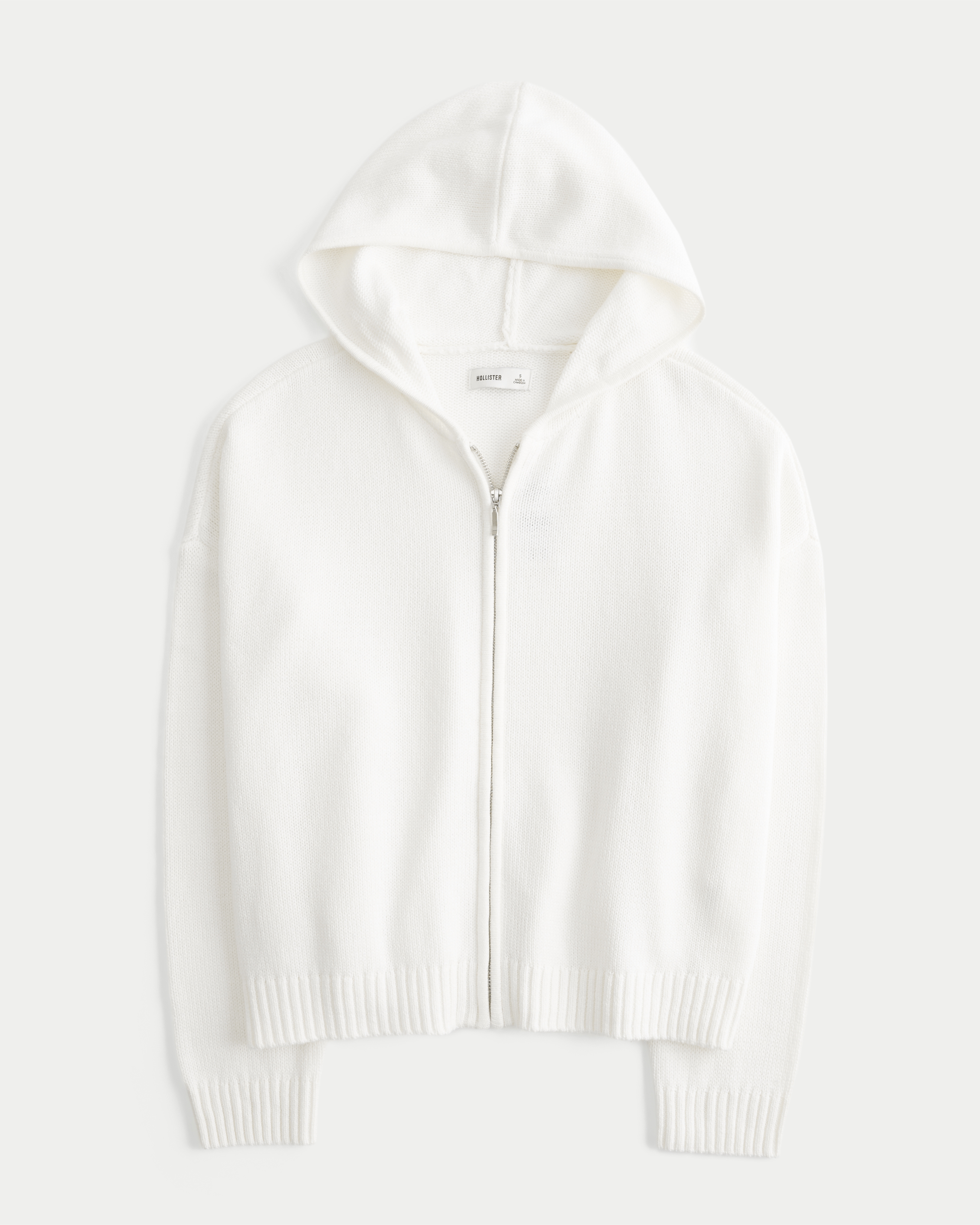Boxy Zip-Up Sweater Hoodie