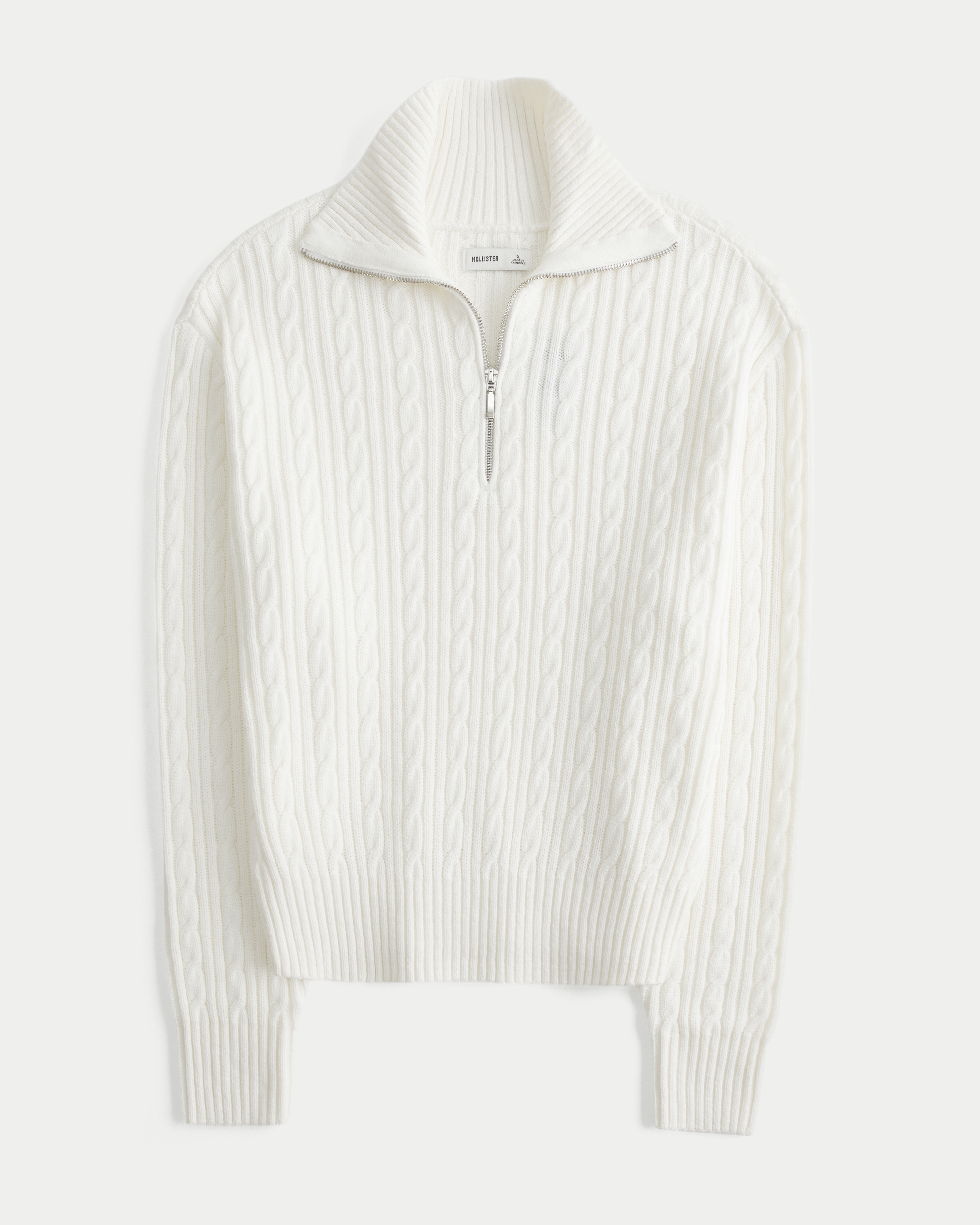 Easy Cable-Knit Half-Zip Sweater