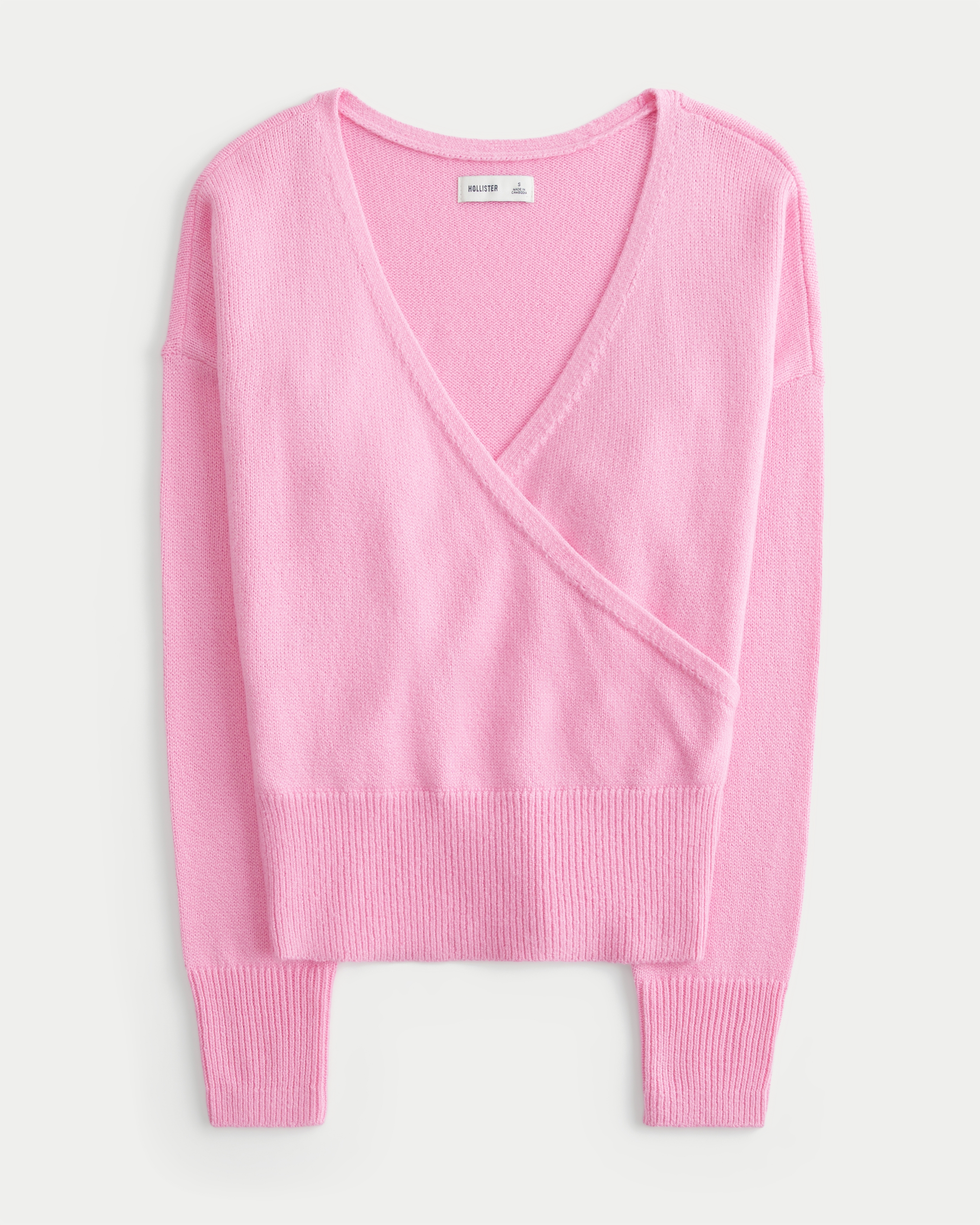 Banded Wrap V-Neck Sweater